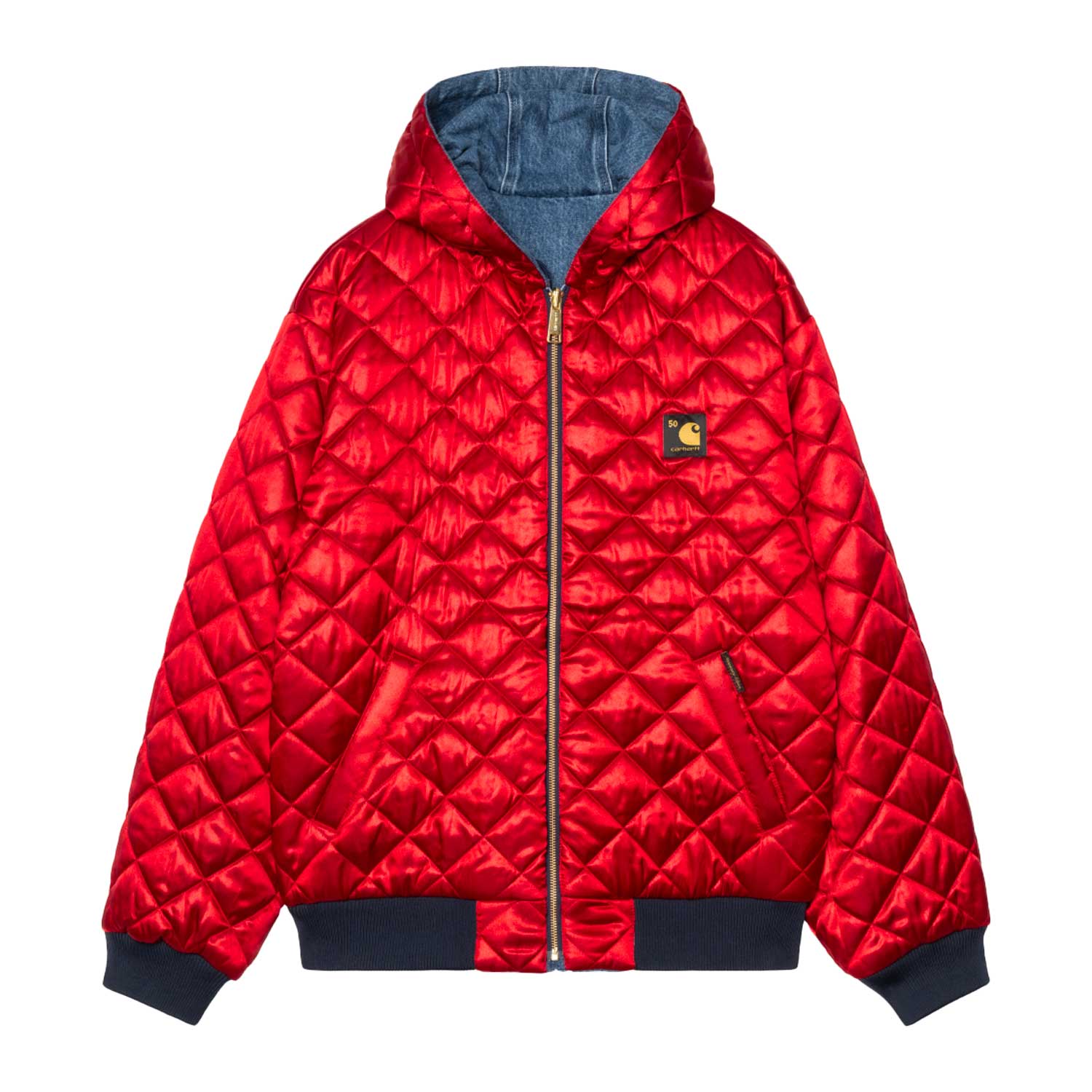 50 YEARS ANNIVERSARY OG A JACKET DENIM - Blue / USA Red (stone bleached)