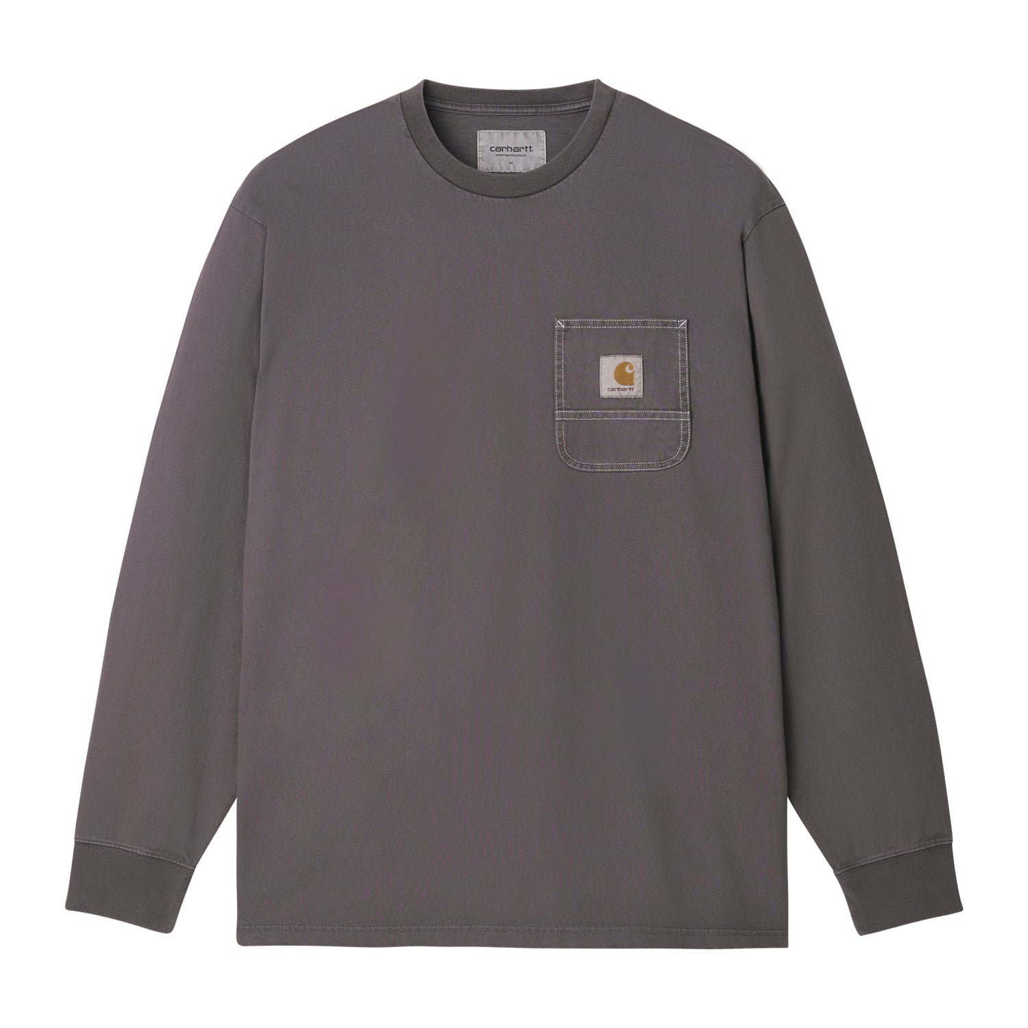 L/S WORK POCKET T-SHIRT - Soot / White (pigment garment dyed)