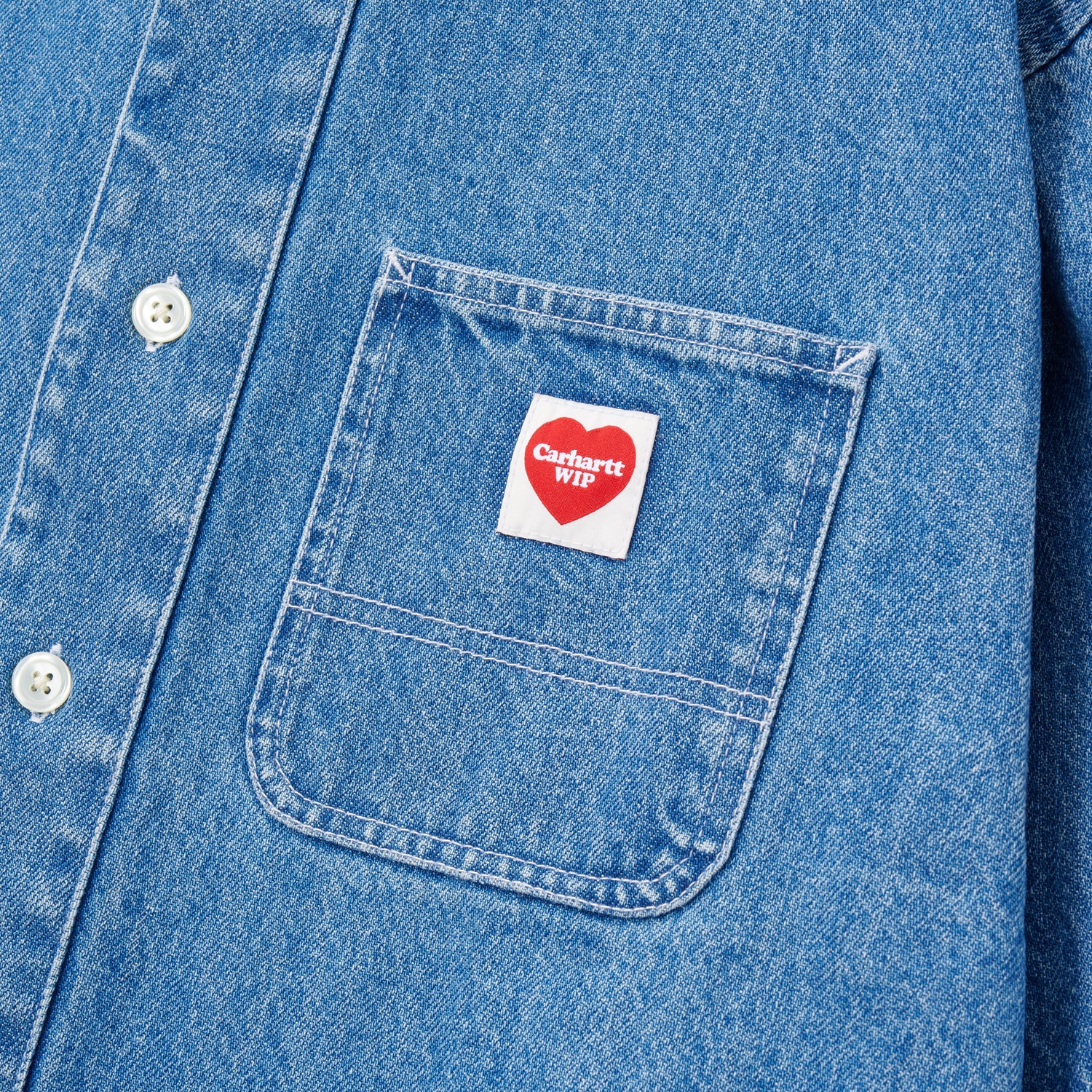 L/S NASH SHIRT - Blue (stone washed)