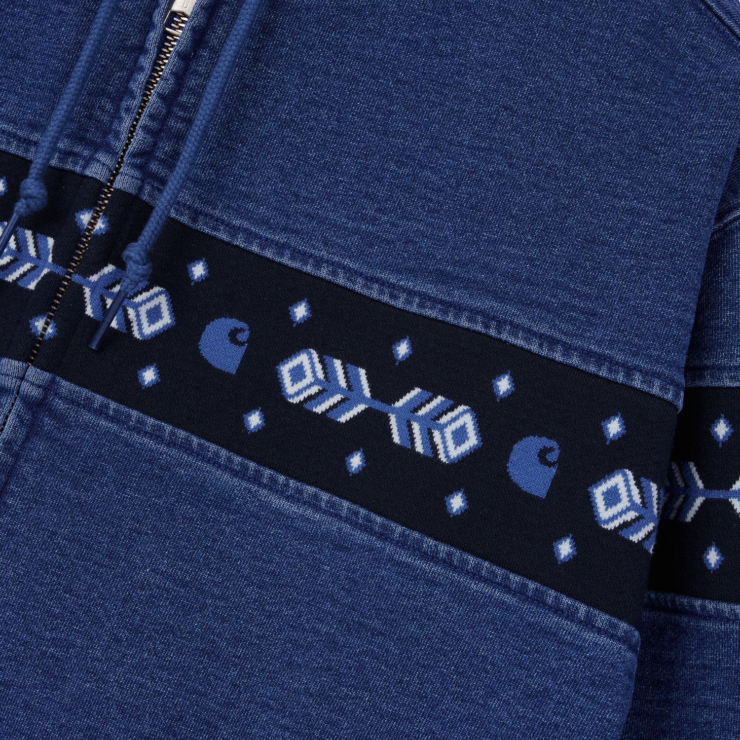 Hooded Southwest Sweatshirt - Blue indigo overdyed