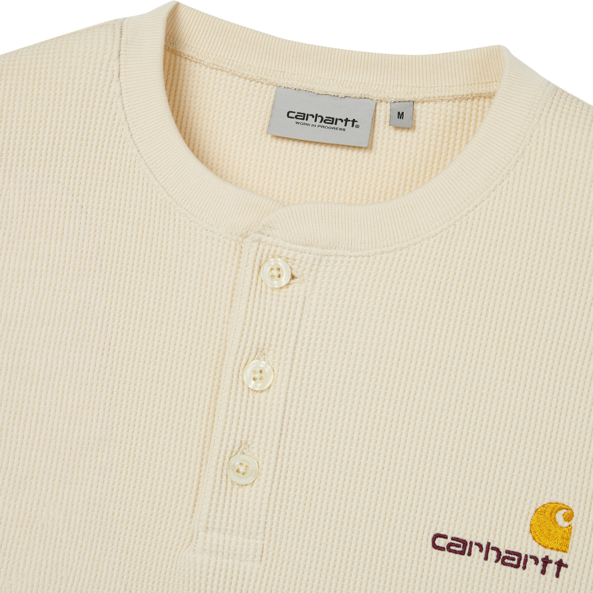 L/S Waffle Henley T-shirt - Natural