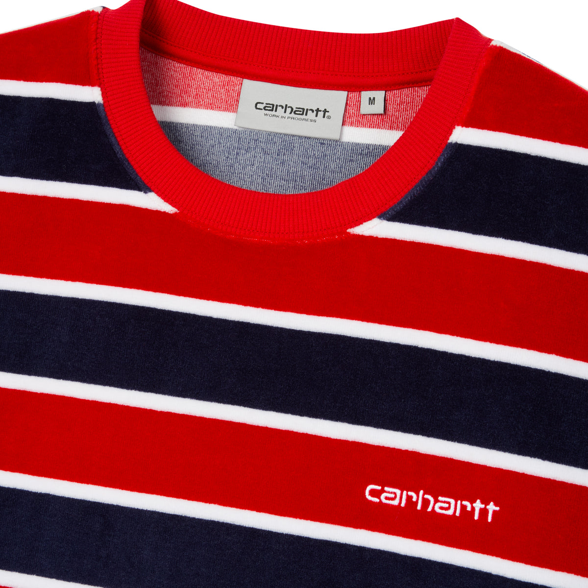 L/S Velour Stripe T-shirt - Savvy Red / Blue