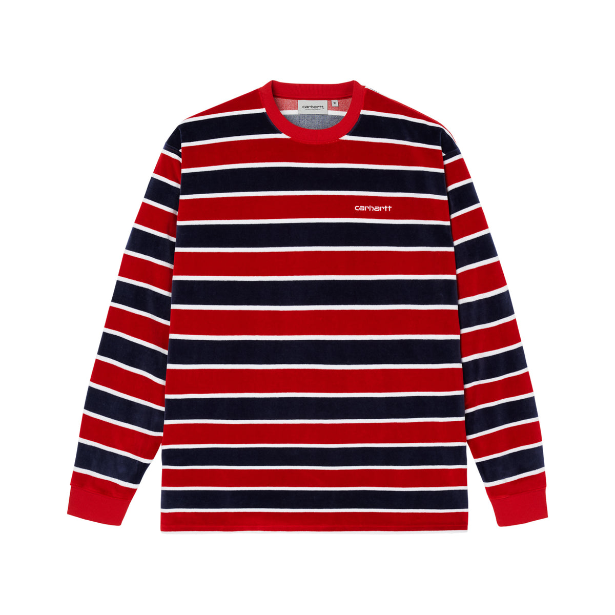 L/S Velour Stripe T-shirt - Savvy Red / Blue