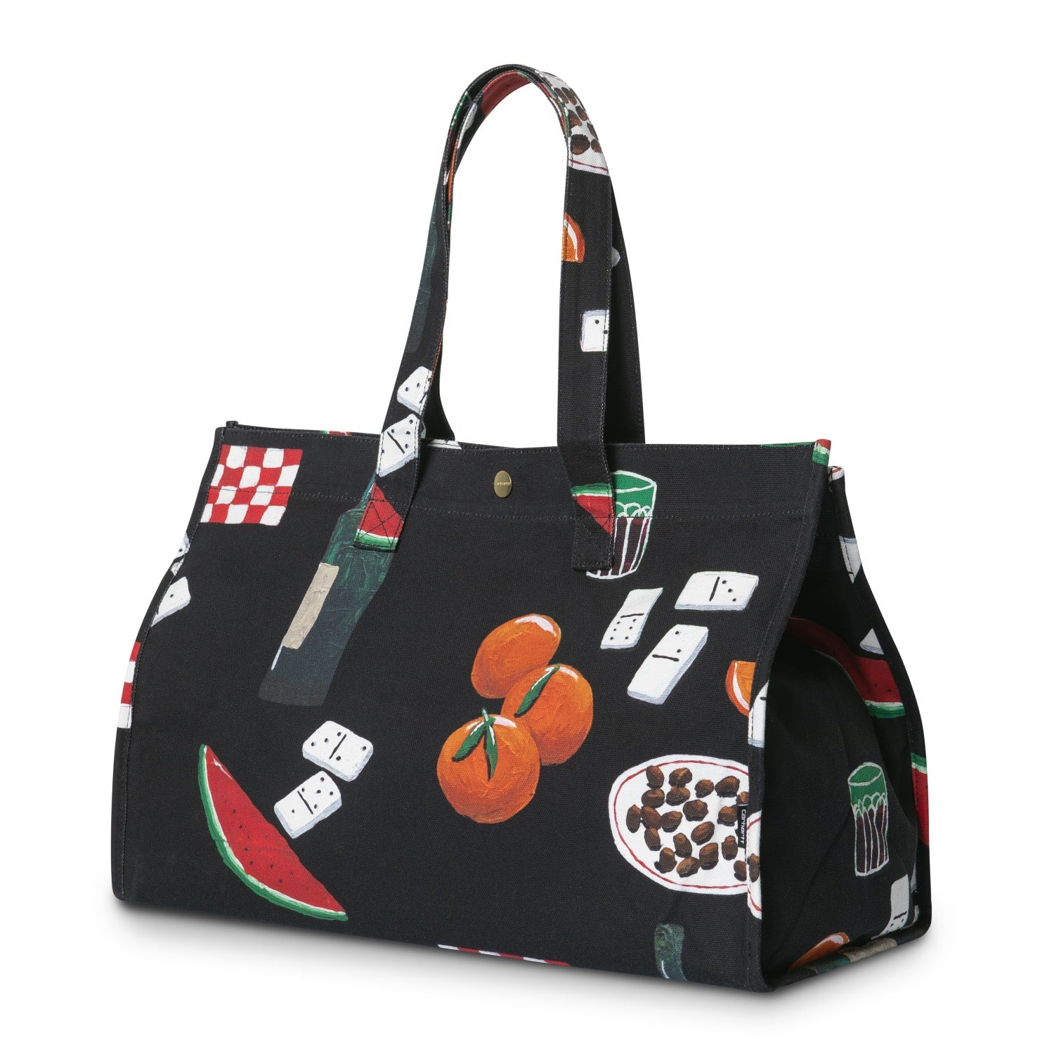 CANVAS GRAPHIC BEACH BAG - Isis Maria Dinner AOP, Black