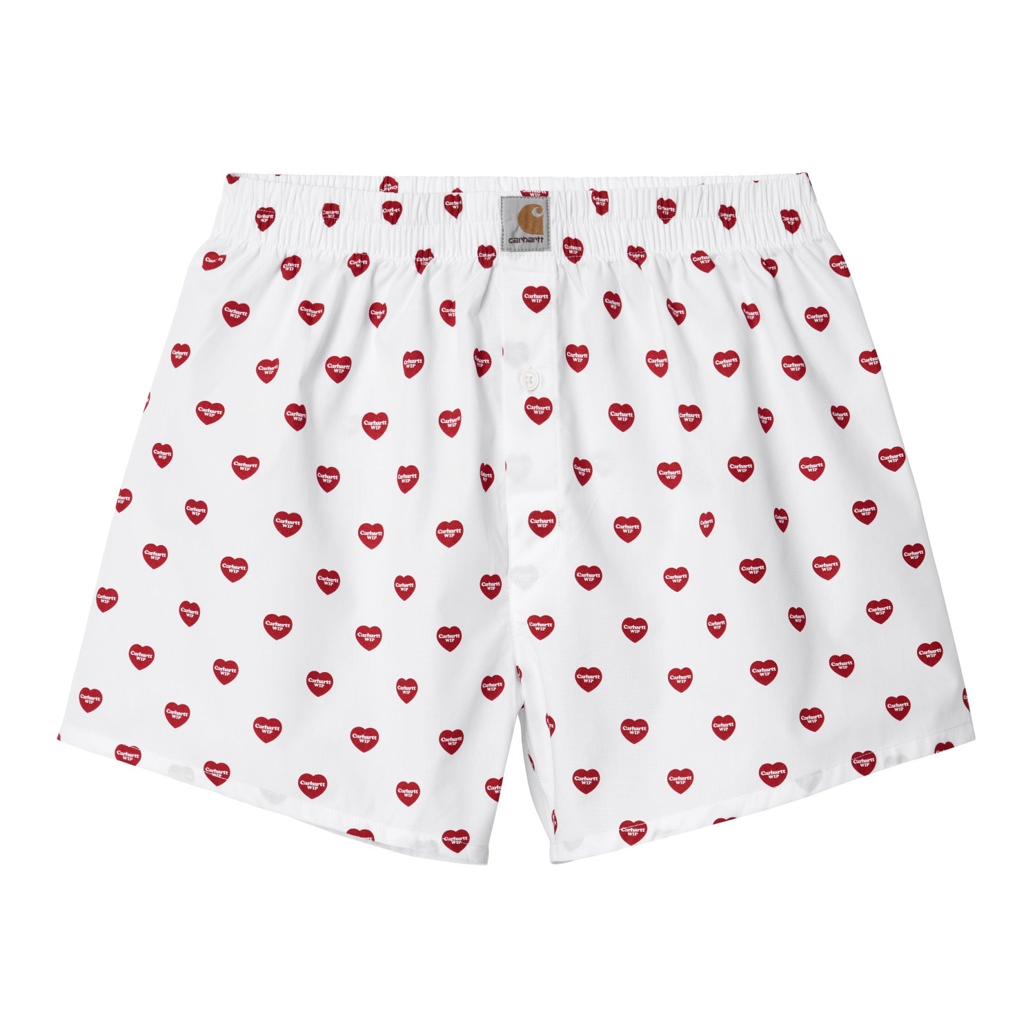 COTTON BOXER - Heart Print, White