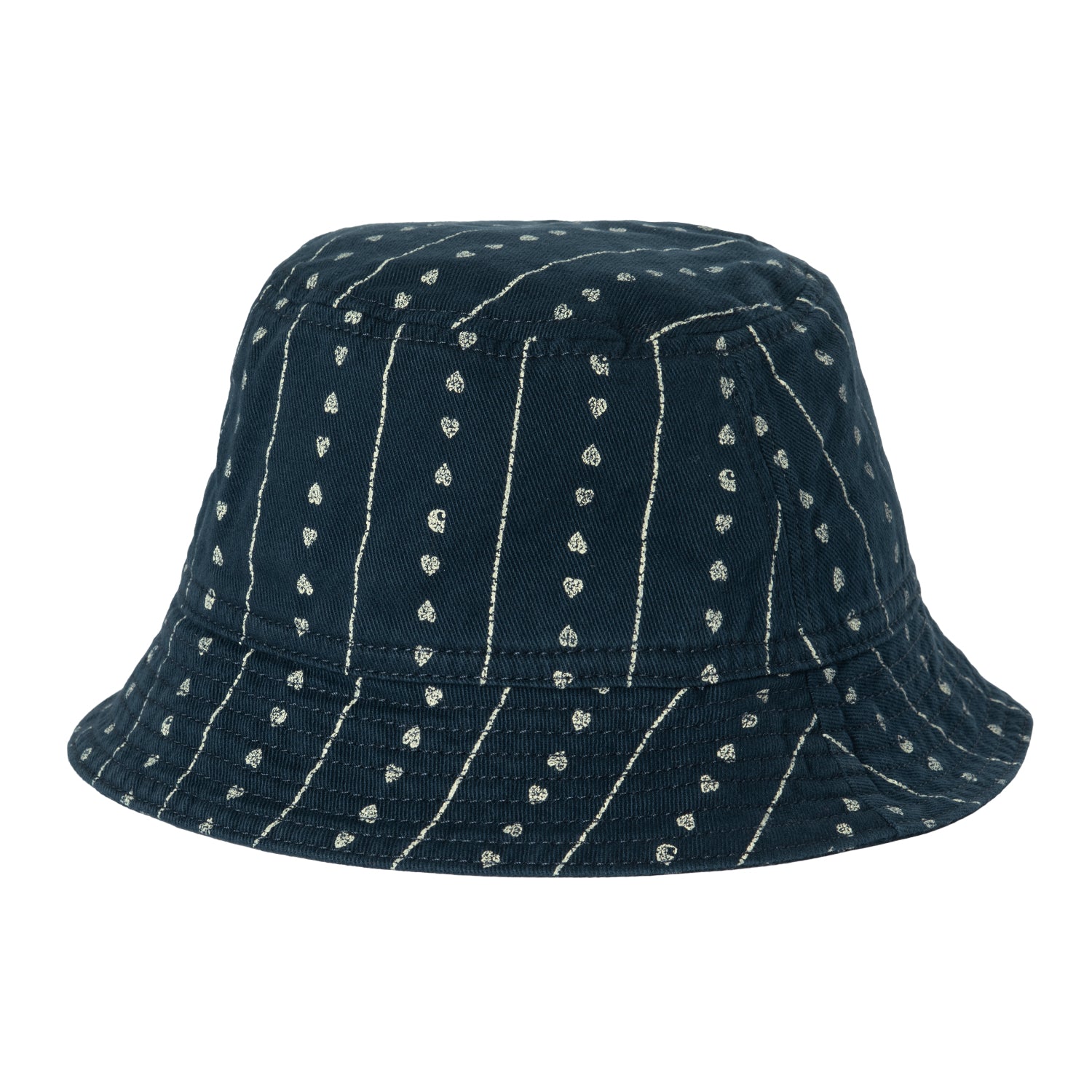 DREWE BUCKET HAT - Heart C Pinstripe, Ink / Natural (rinsed)