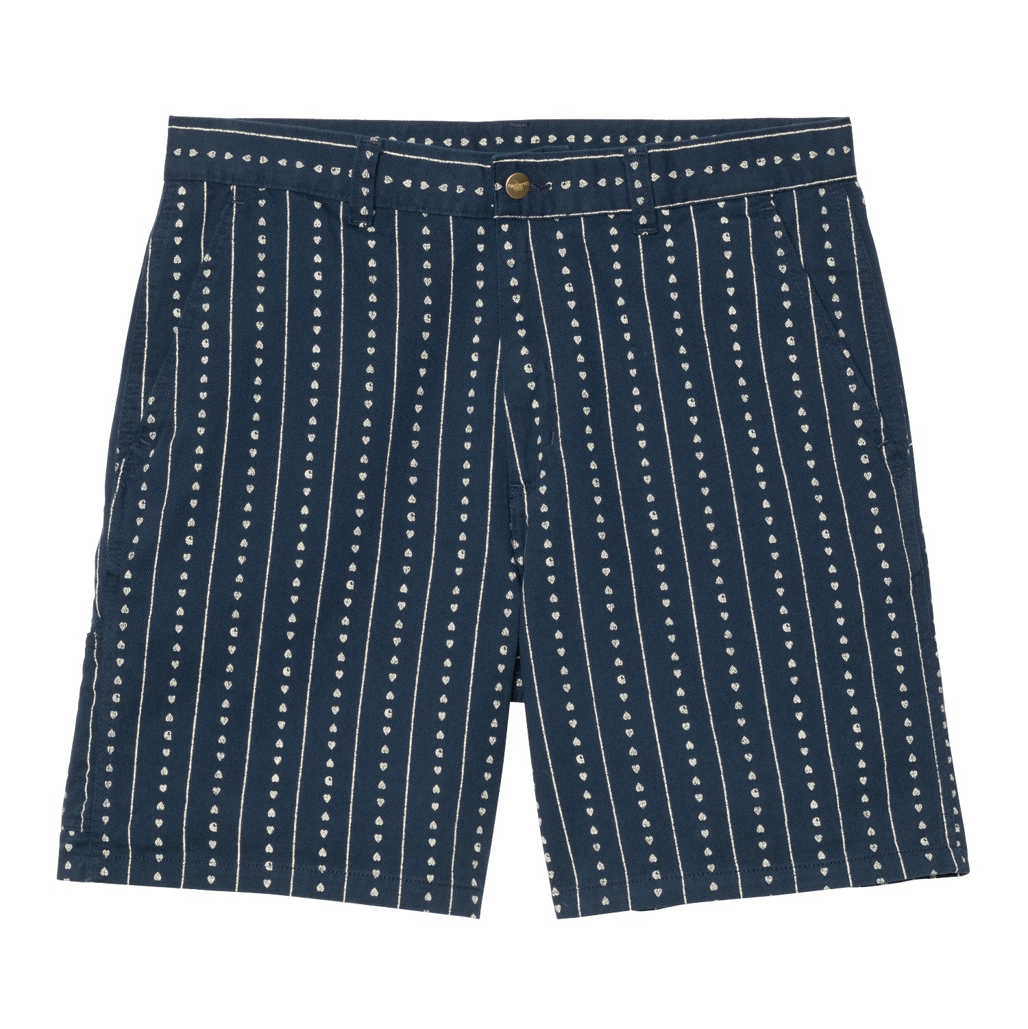 DREWE SHORT - Heart C Pinstripe, Ink / Natural (rinsed)