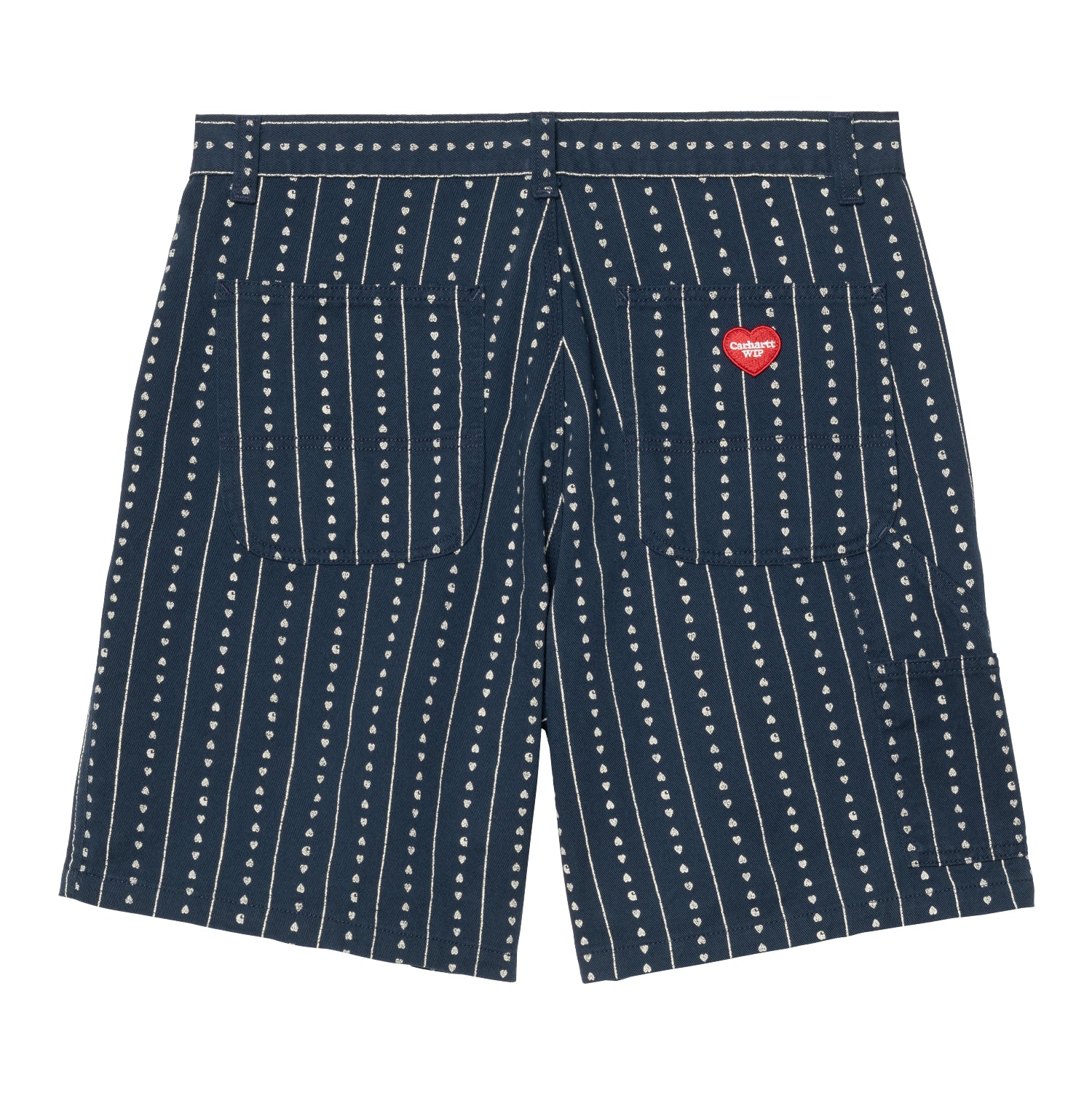 DREWE SHORT - Heart C Pinstripe, Ink / Natural (rinsed)