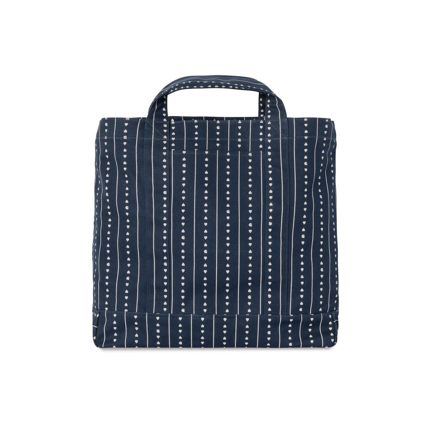 DREWE TOTE, BIG - Heart C Pinstripe, Ink / Natural
