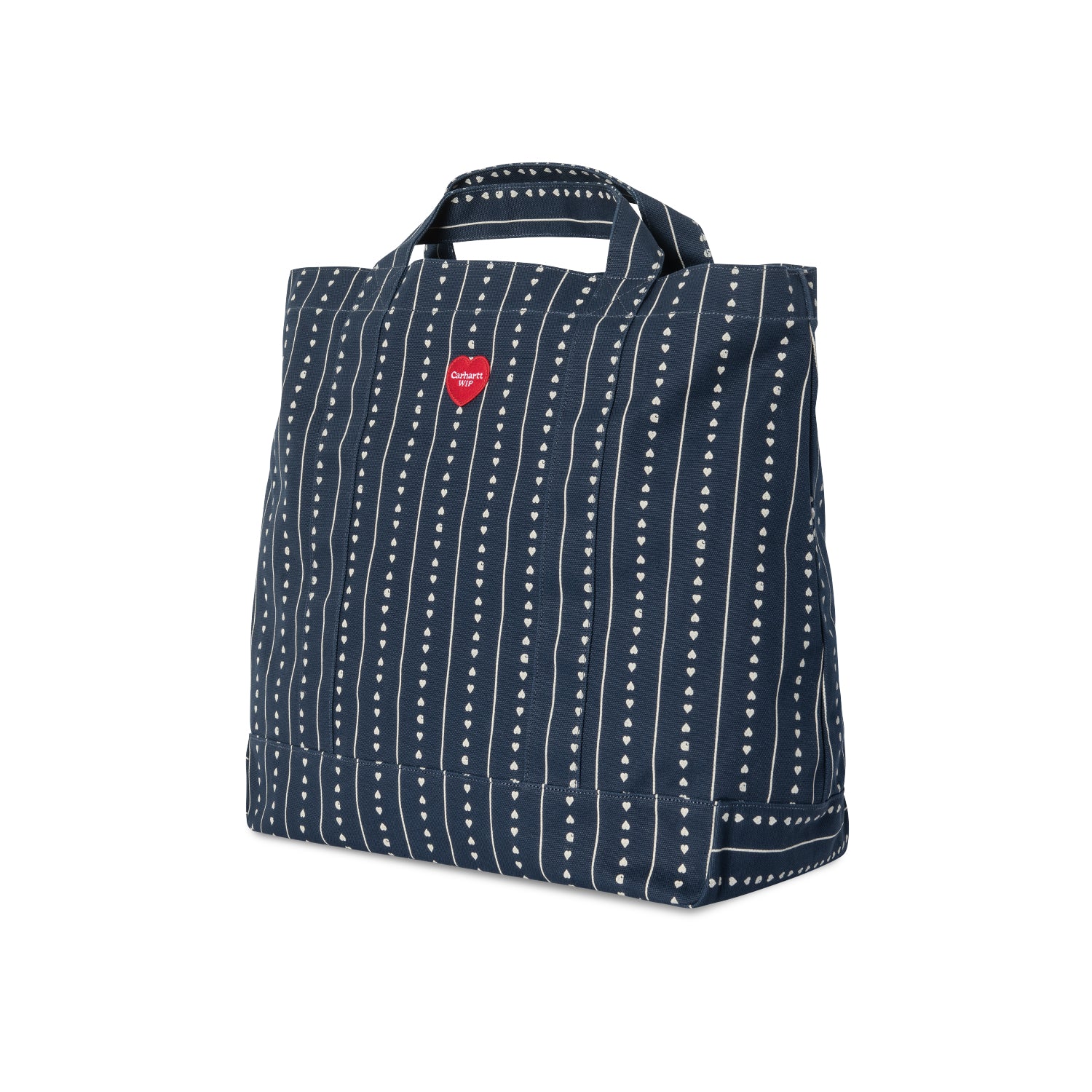 DREWE TOTE, BIG - Heart C Pinstripe, Ink / Natural