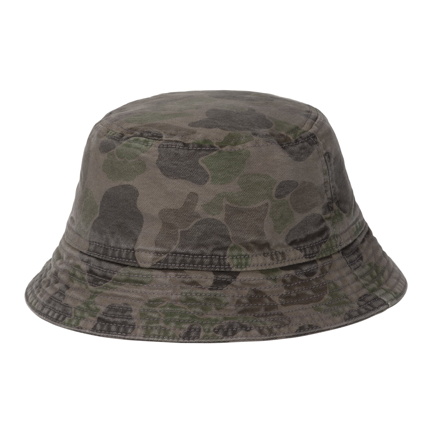 DUCK BUCKET HAT - Camo Duck, Green / Porphyry, Garment dyed