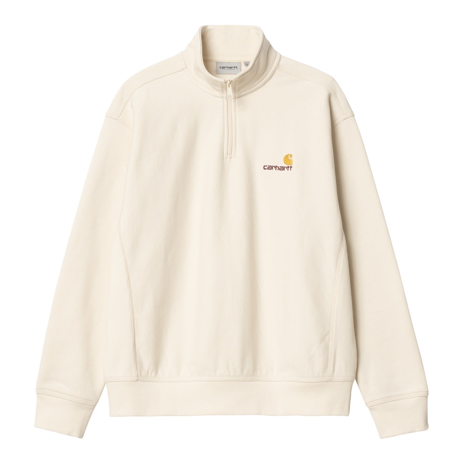 HALF ZIP AMERICAN SCRIPT SWEATSHIRT - Natural
