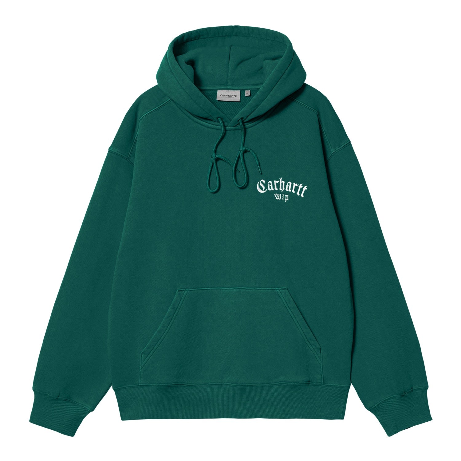 HOODED ONYX SCRIPT SWEAT - Chervil / White