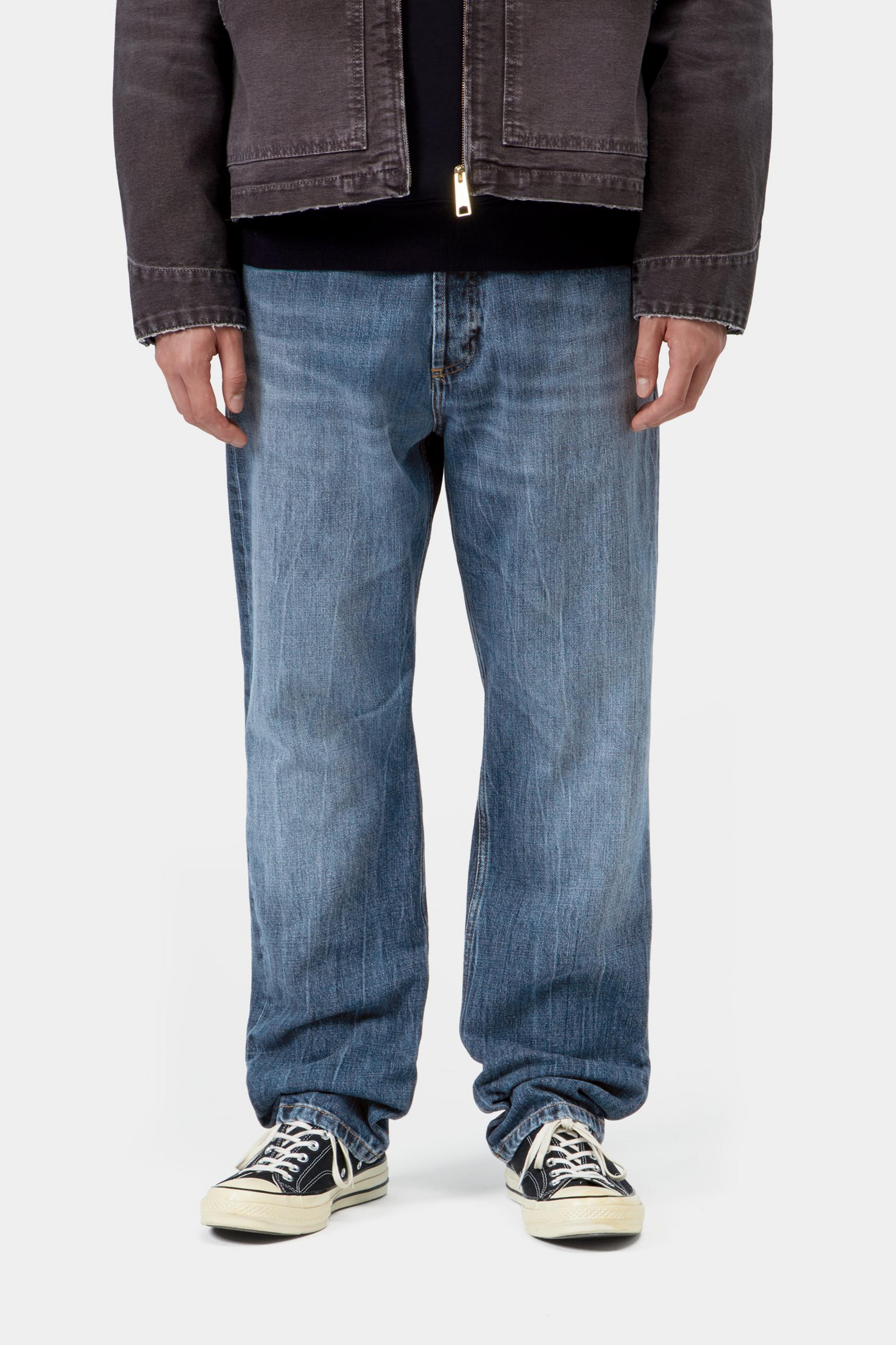 Marlow Pant - Blue, marble used wash