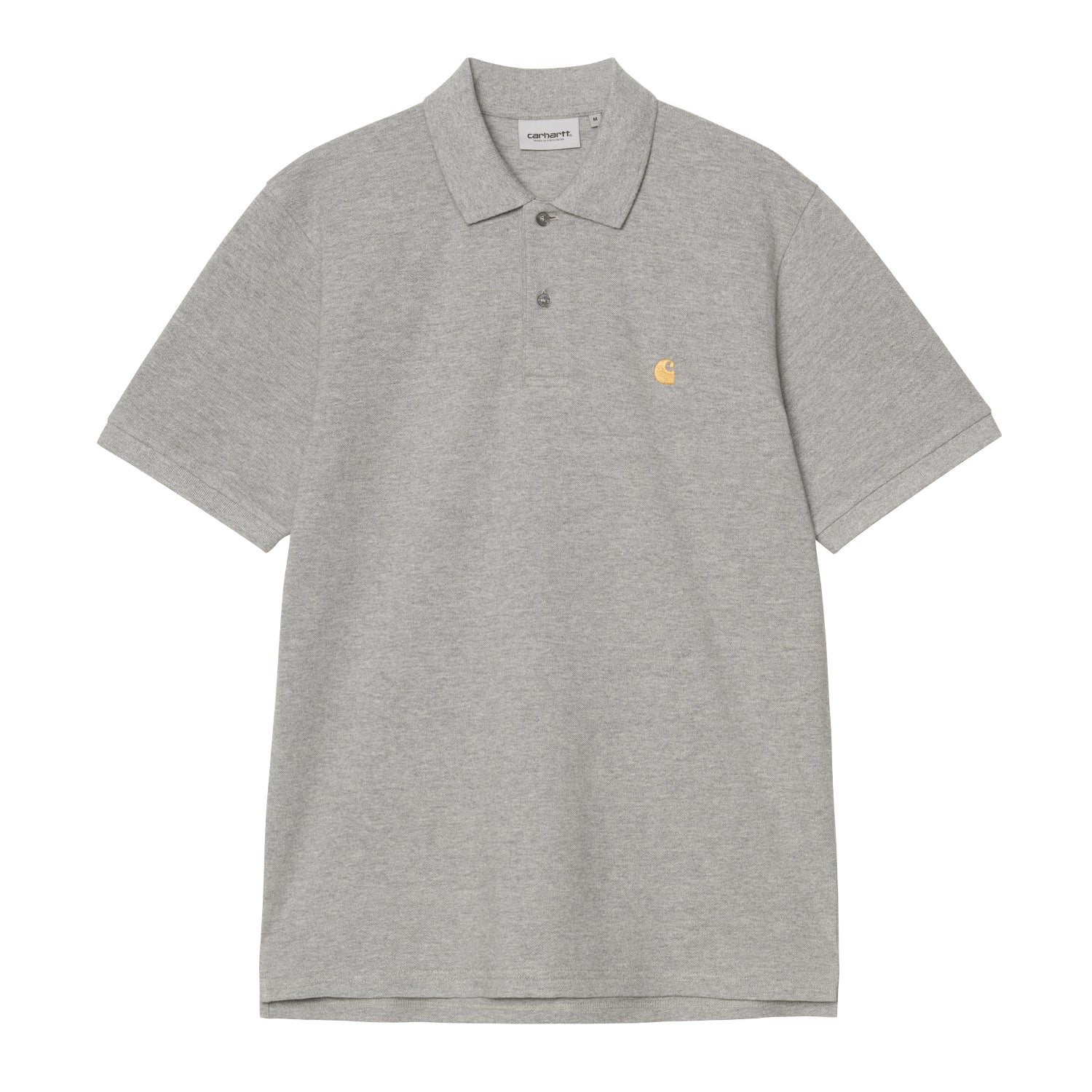 S/S Chase Pique Polo - Grey Heather / Gold
