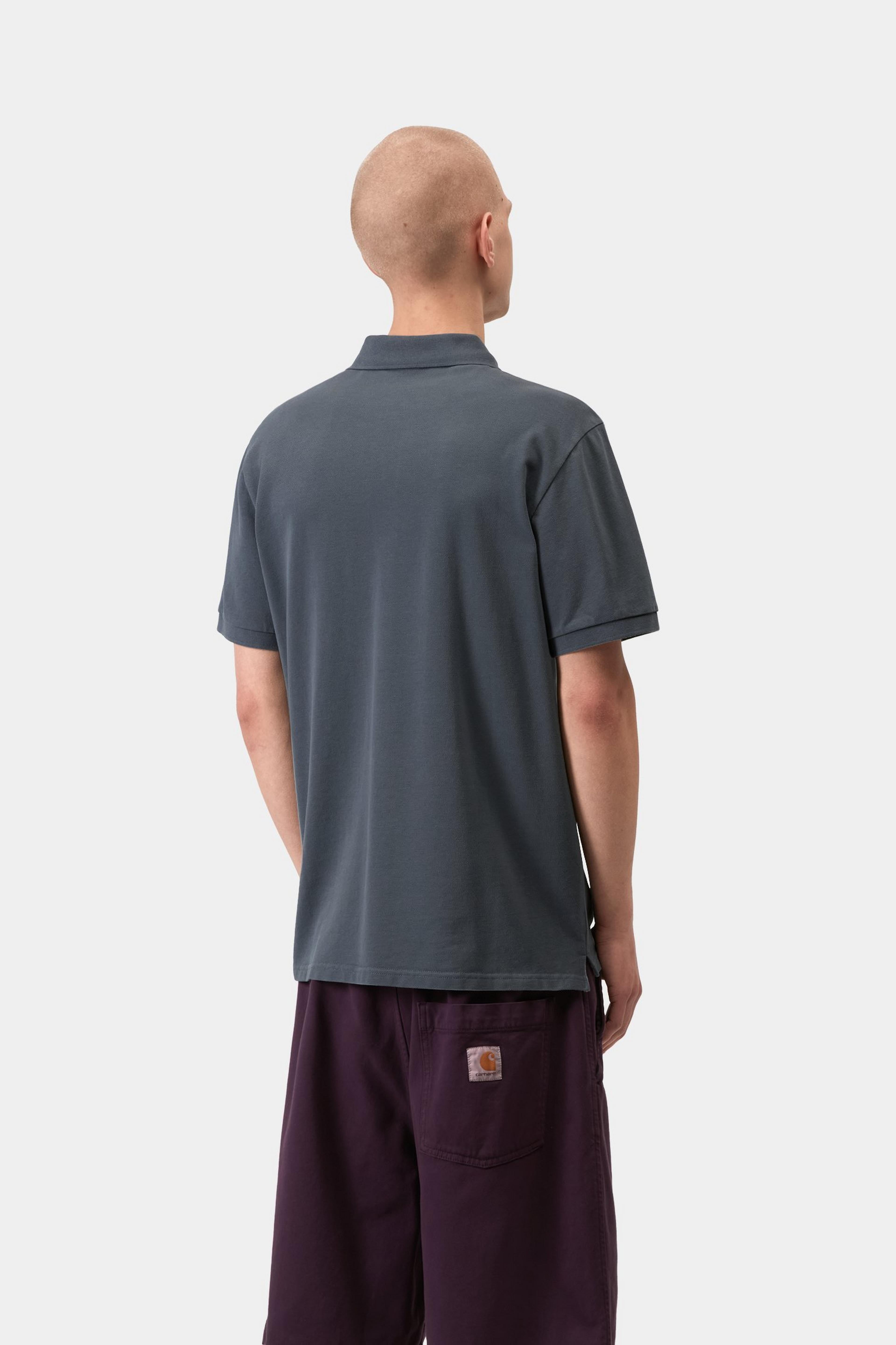 S/S Chase Pique Polo - Cozy Blue / Gold