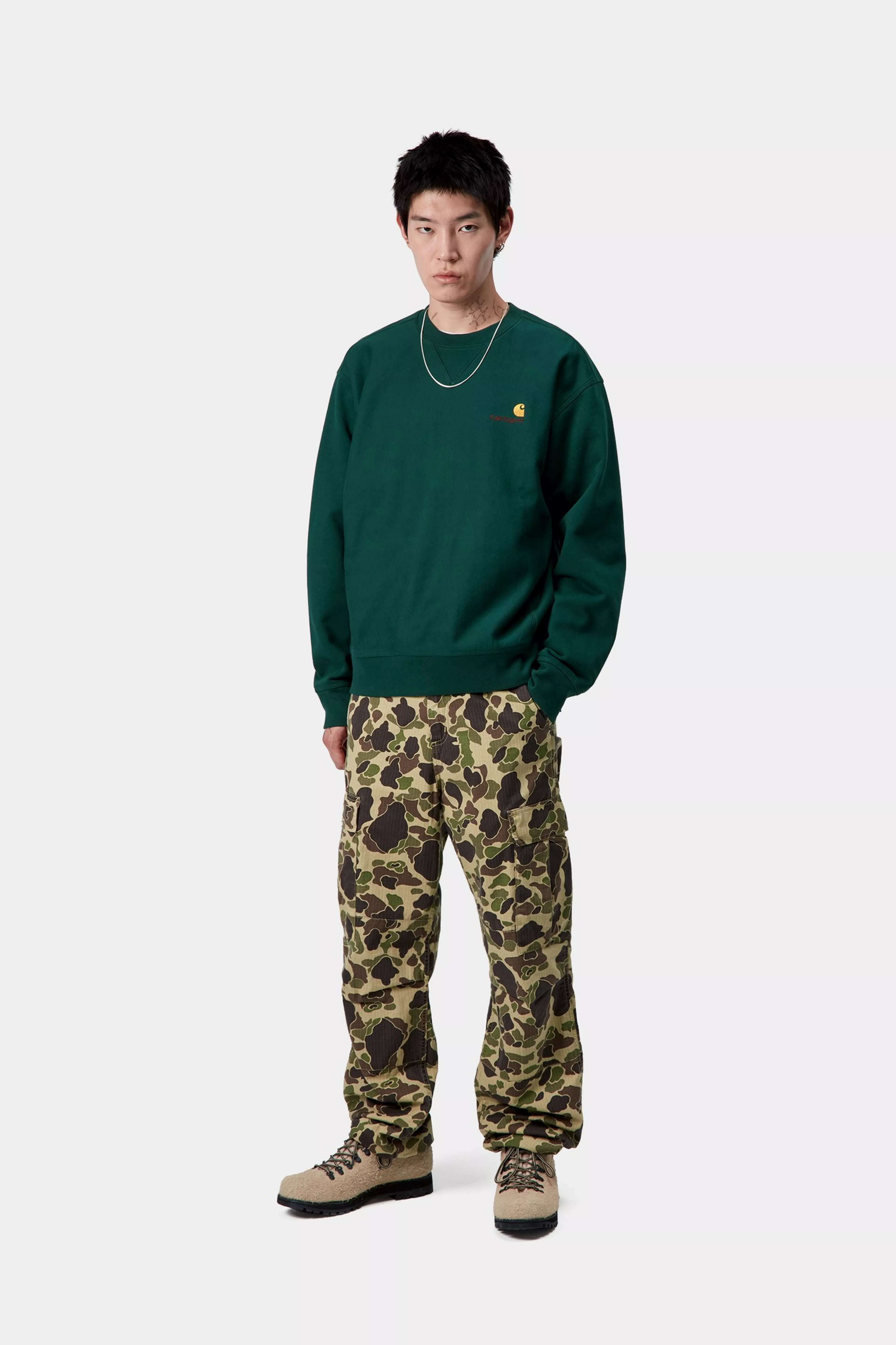 AMERICAN SCRIPT SWEAT - Dark Fir