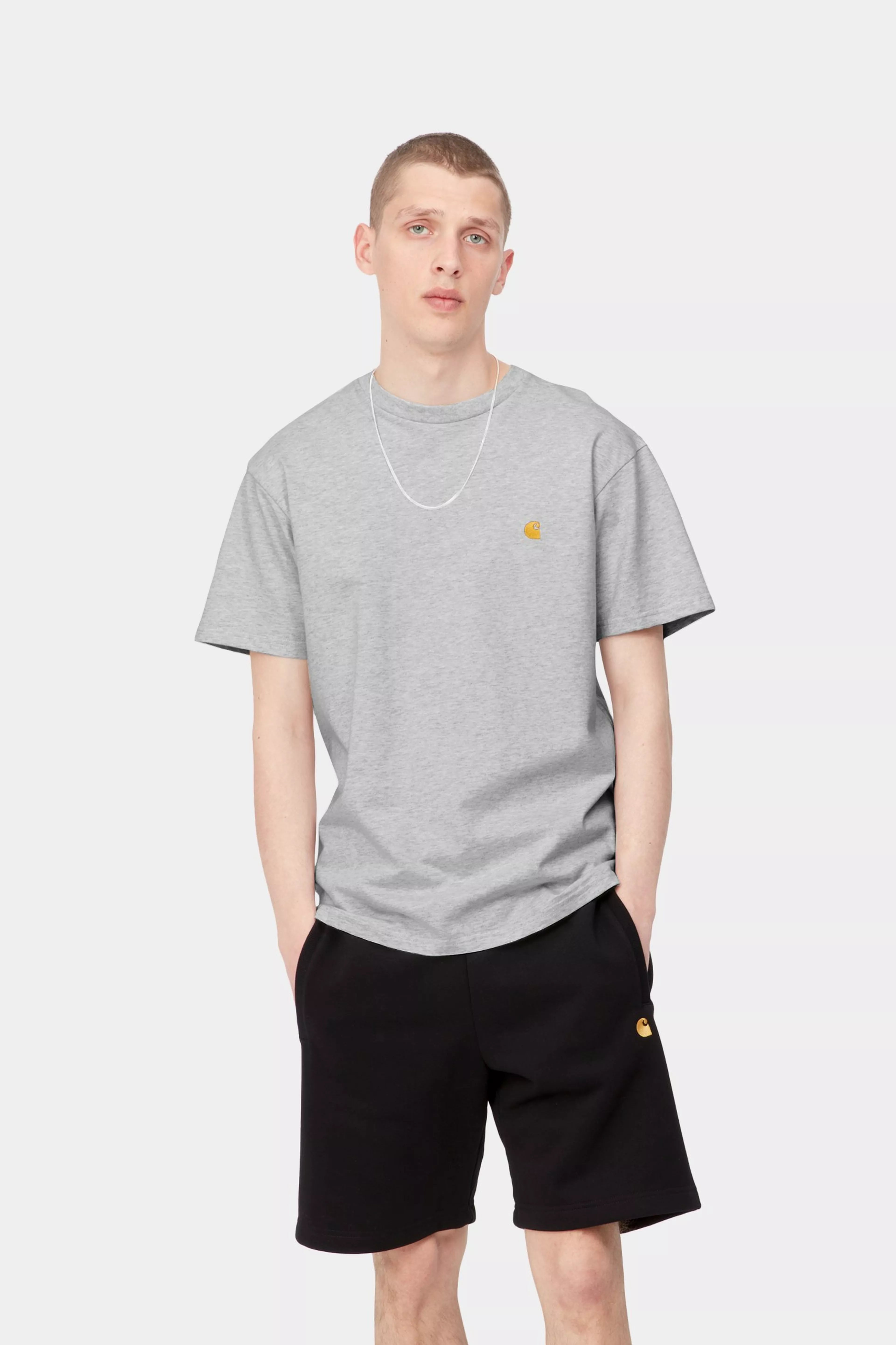 S/S CHASE T-SHIRT - Ash Heather / Gold