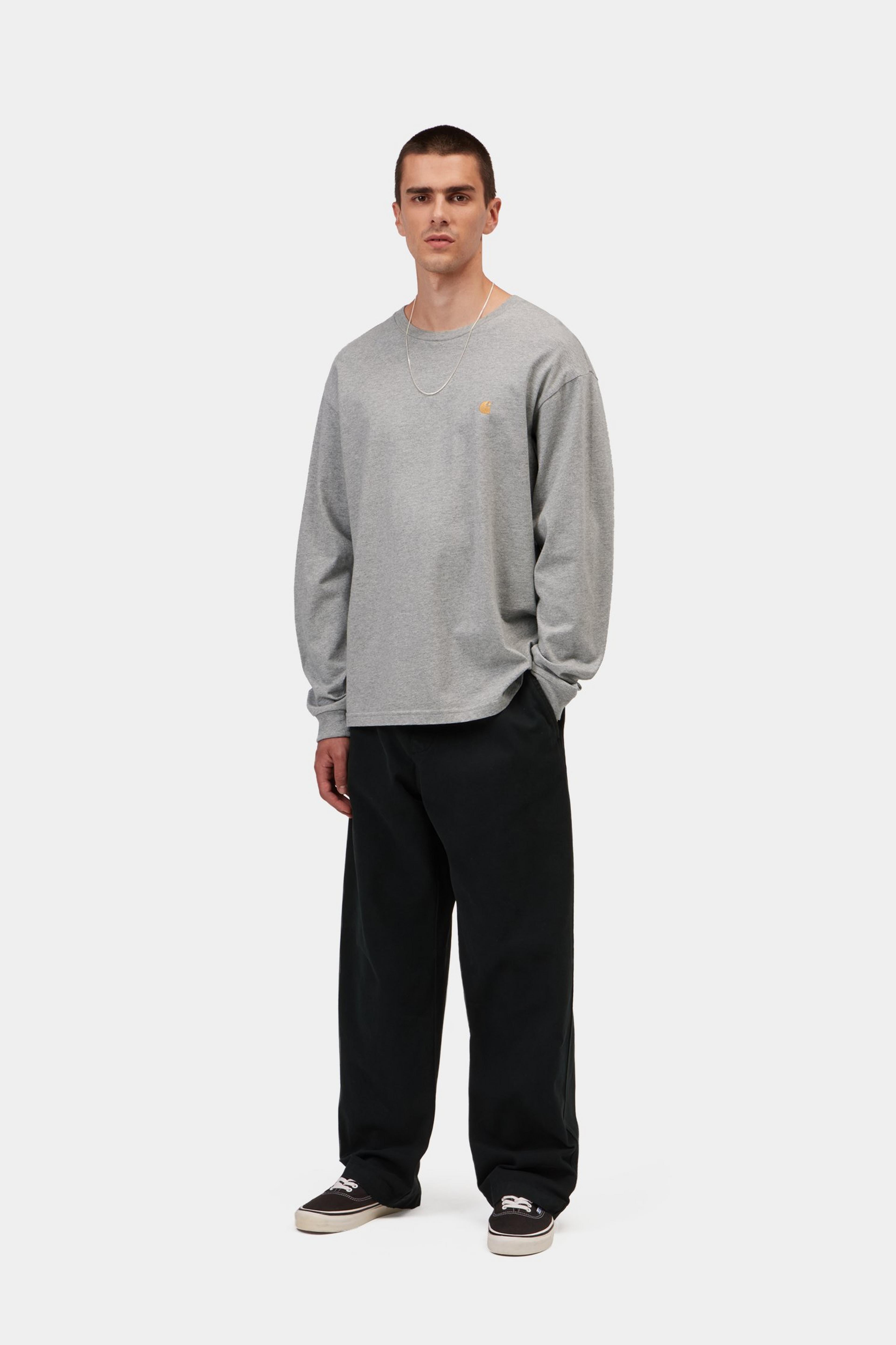 L/S Chase T-Shirt - Grey Heather / Gold