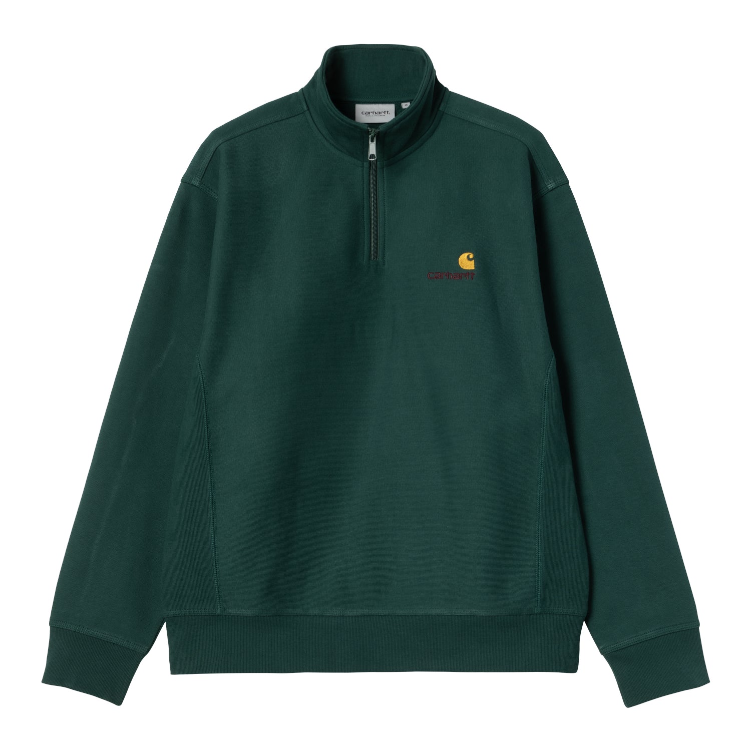 HALF ZIP AMERICAN SCRIPT SWEAT - Dark Fir