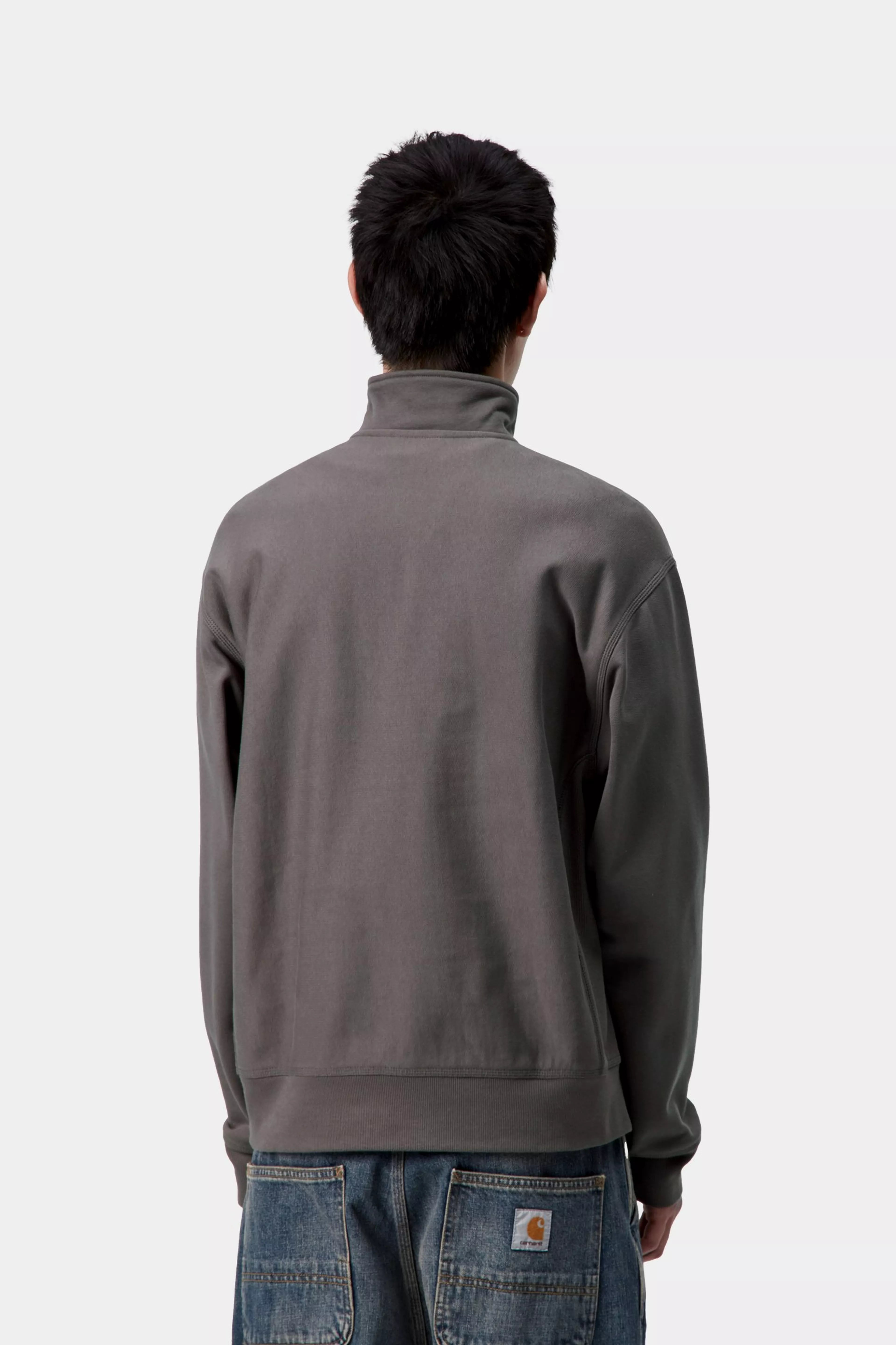 HALF ZIP AMERICAN SCRIPT SWEAT - Porphyry