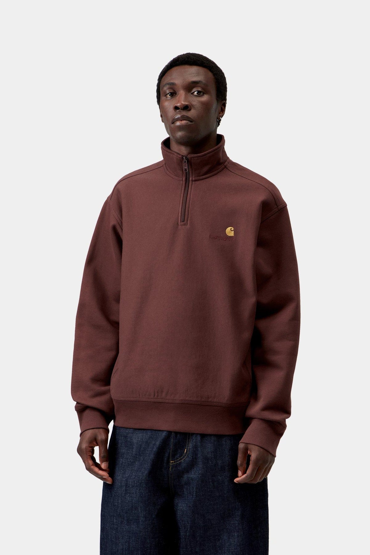 Half Zip American Script Sweatshirt - Amarone