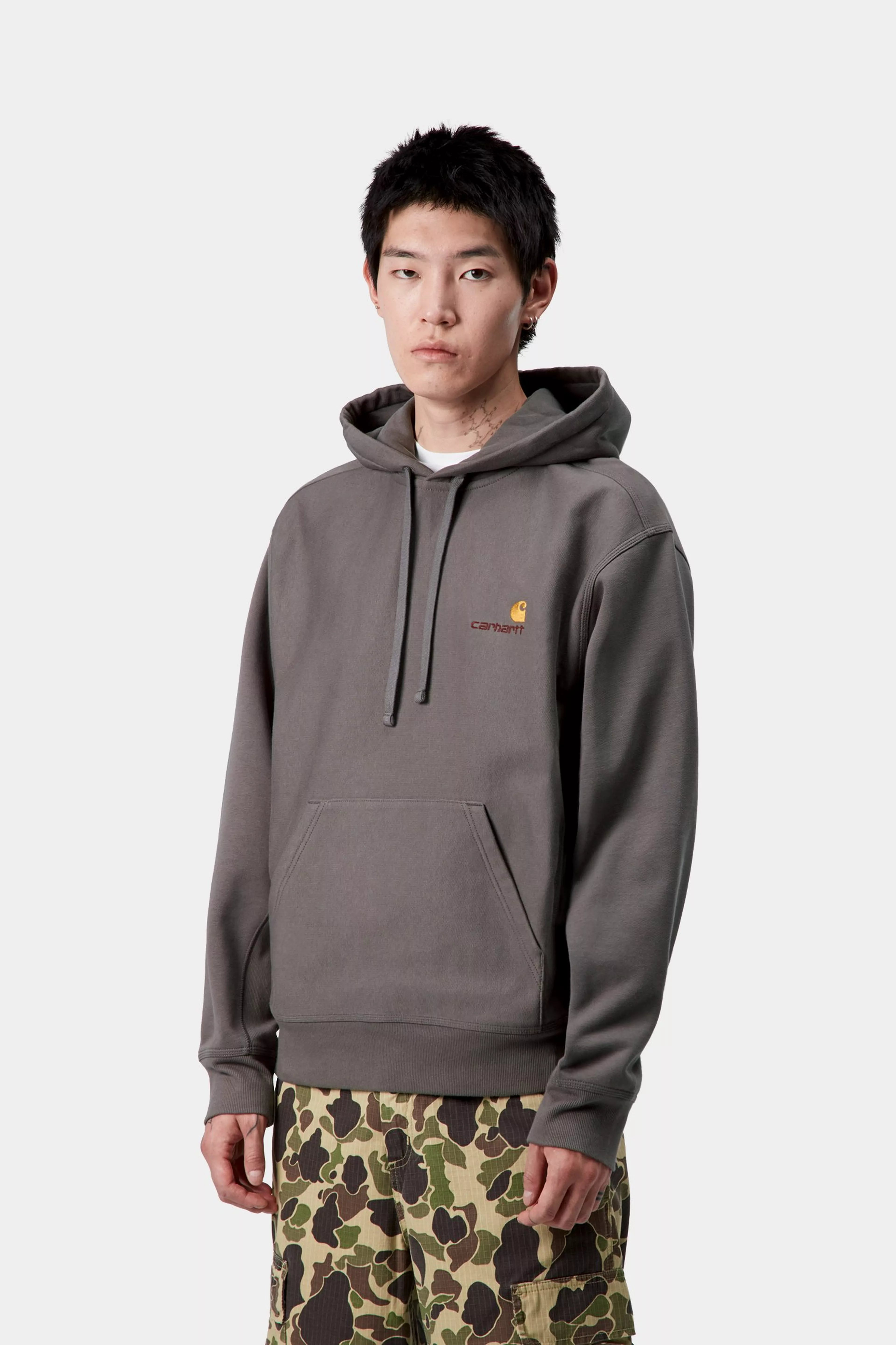 HOODED AMERICAN SCRIPT SWEAT - Porphyry