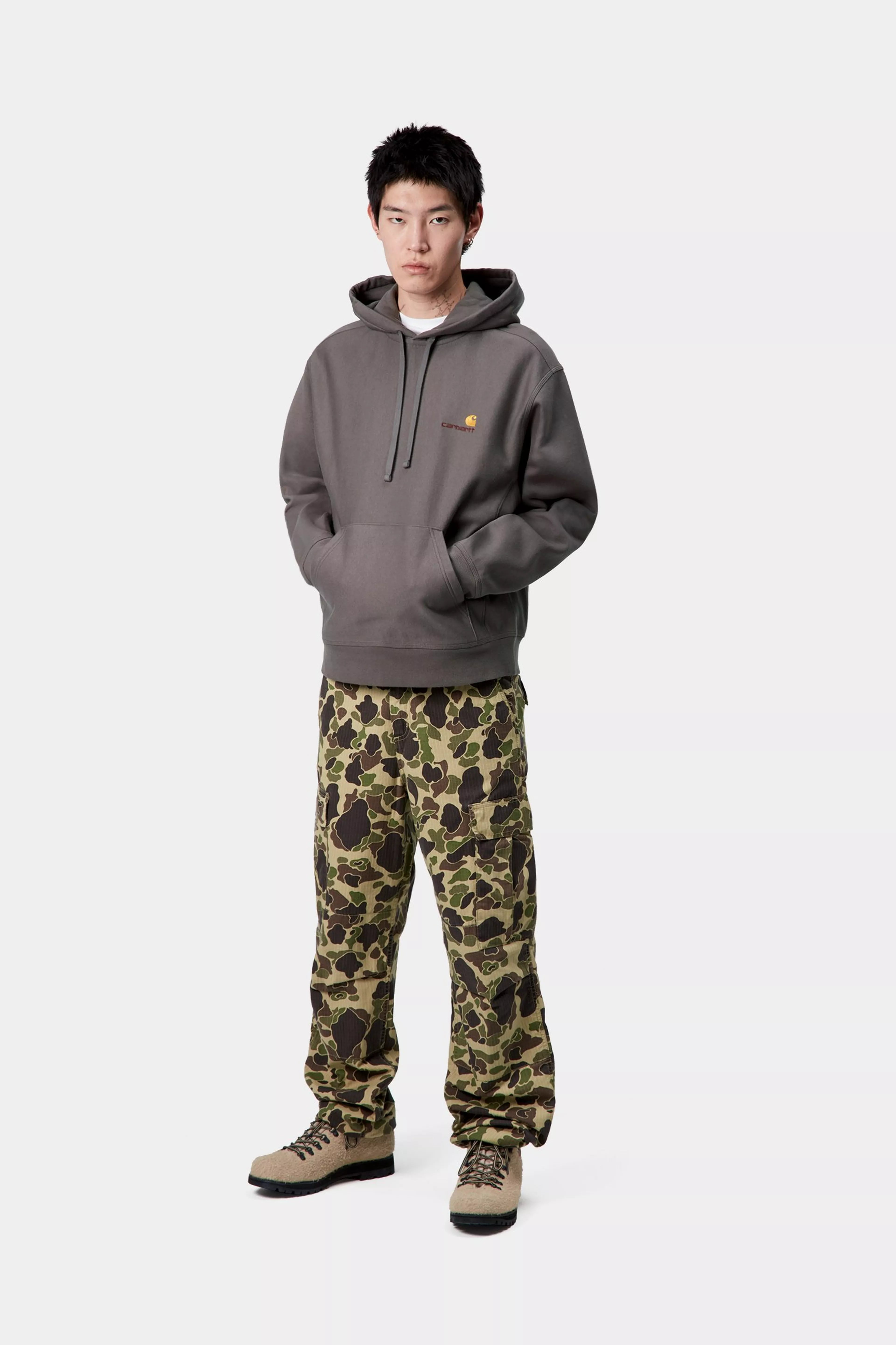 HOODED AMERICAN SCRIPT SWEAT - Porphyry