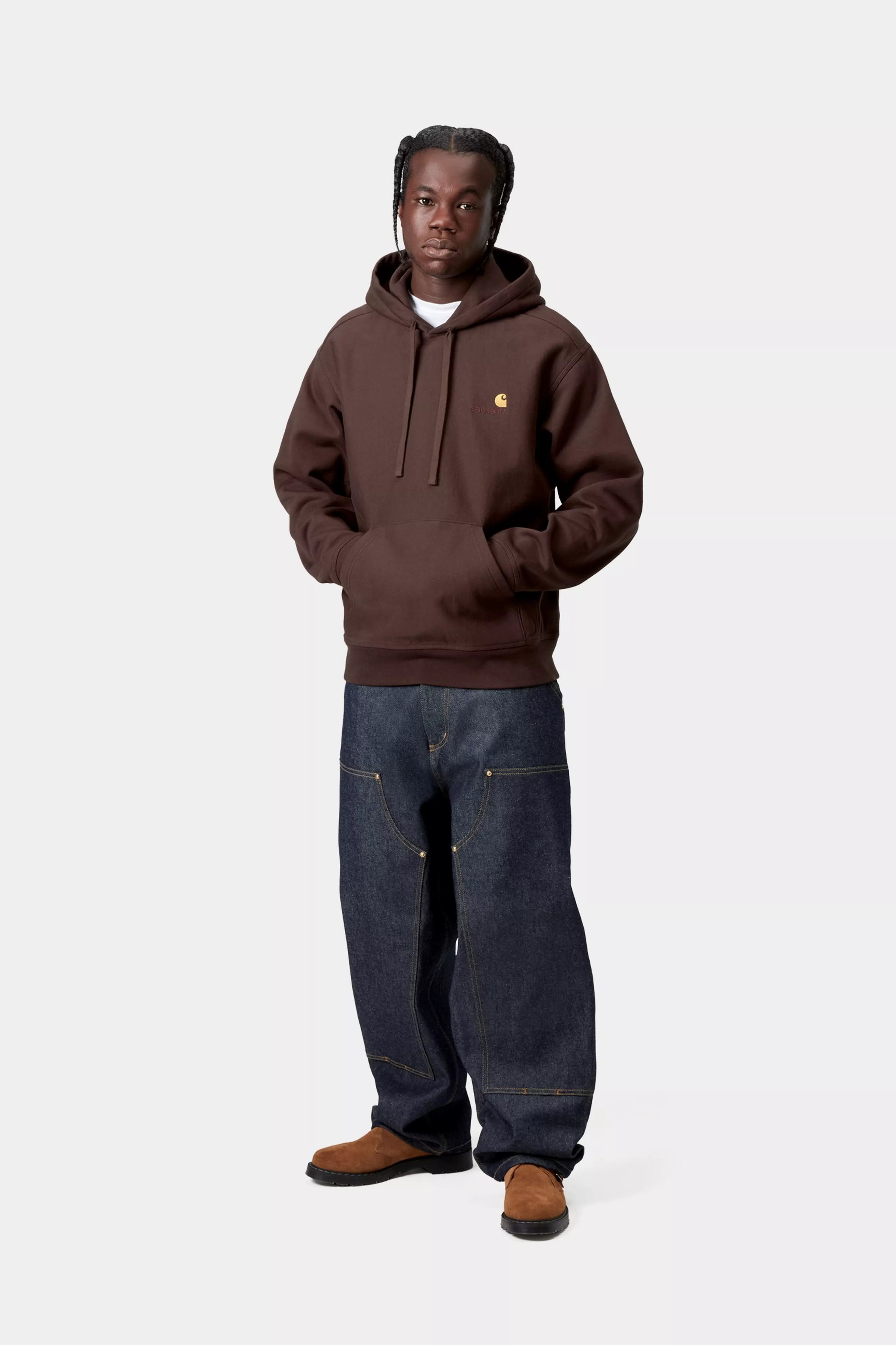 Hooded American Script Sweat - Palisander