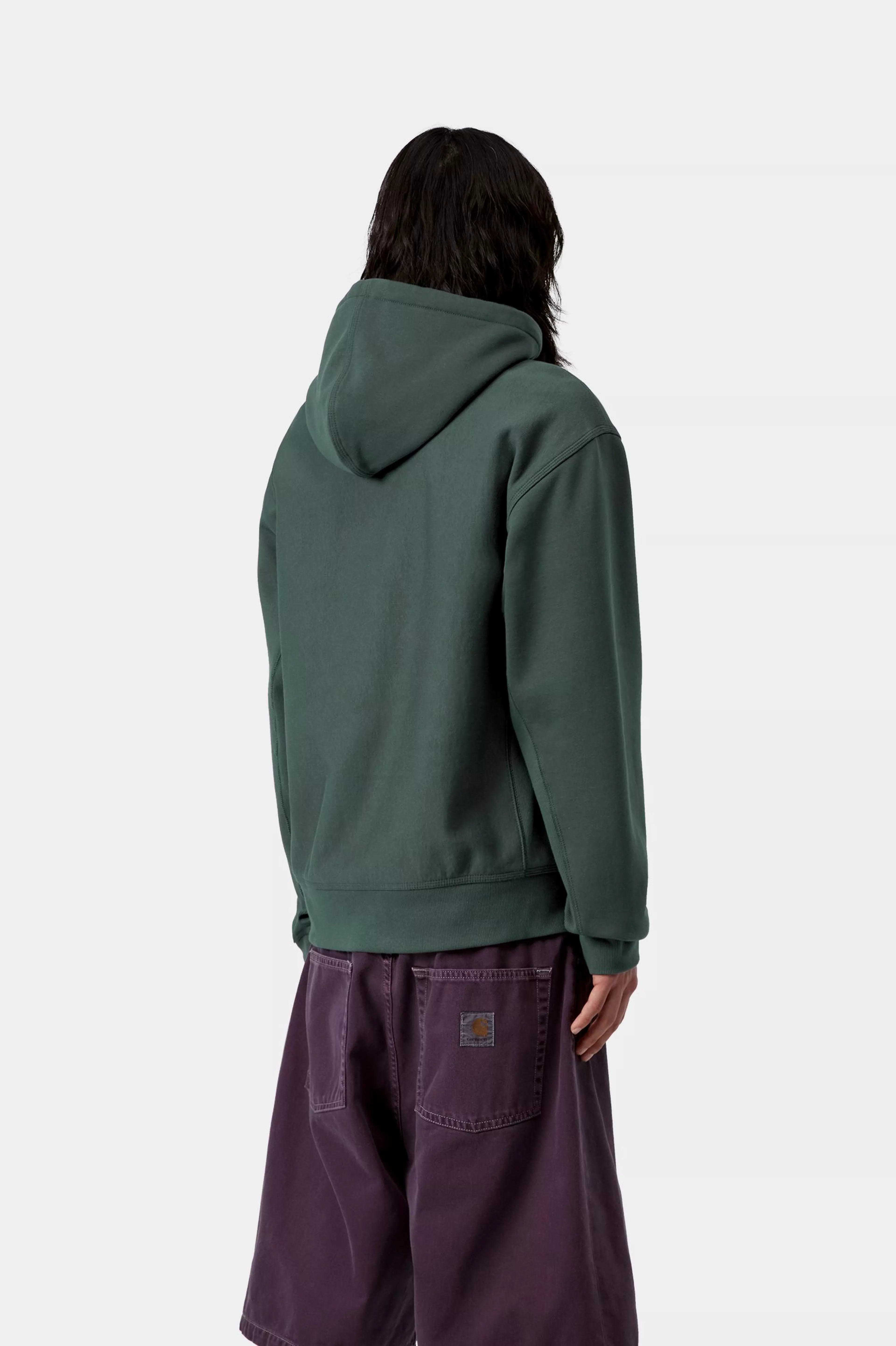 Hooded American Script Sweat - Kale Green