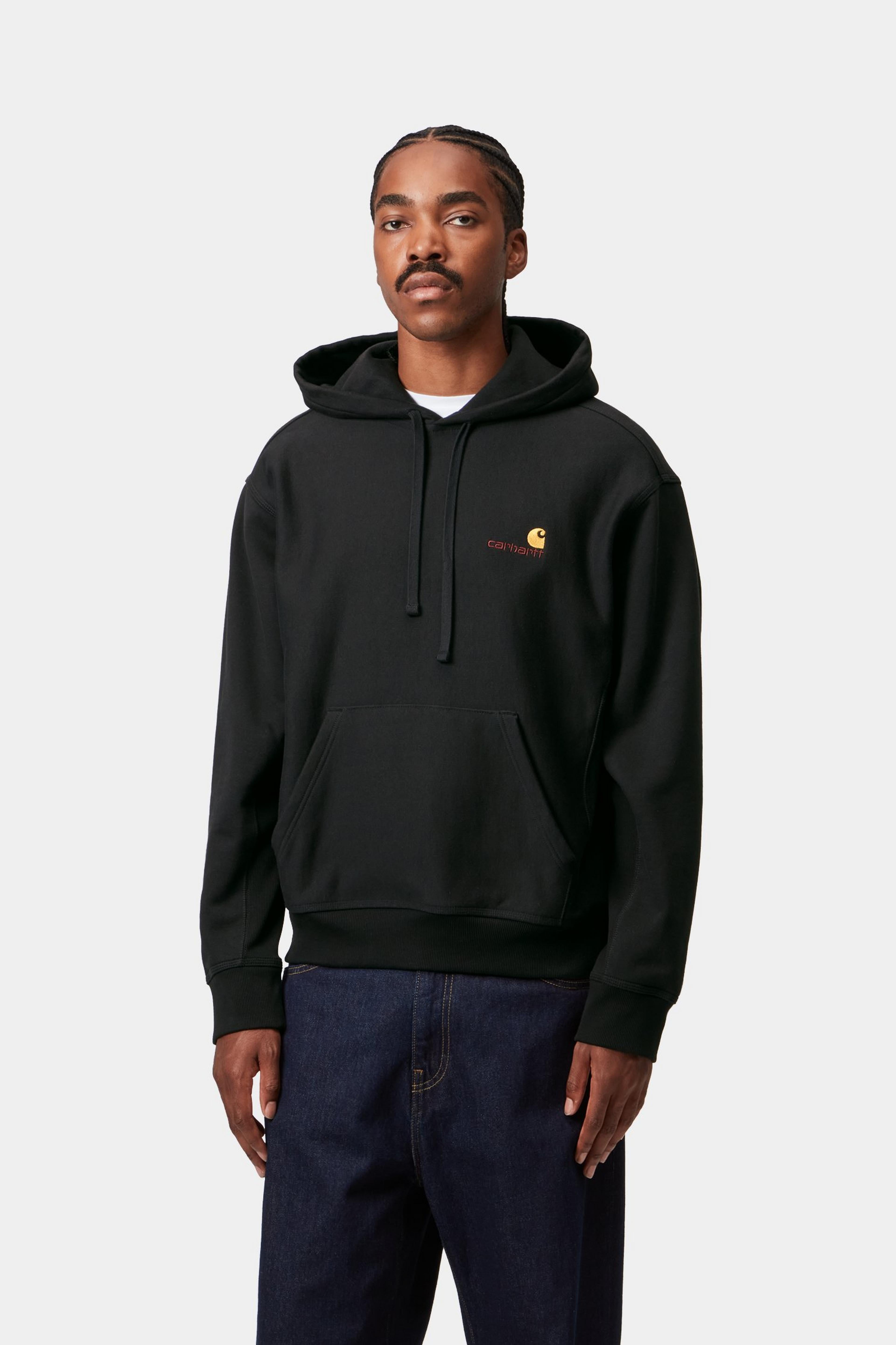 Hooded American Script Sweat - Black