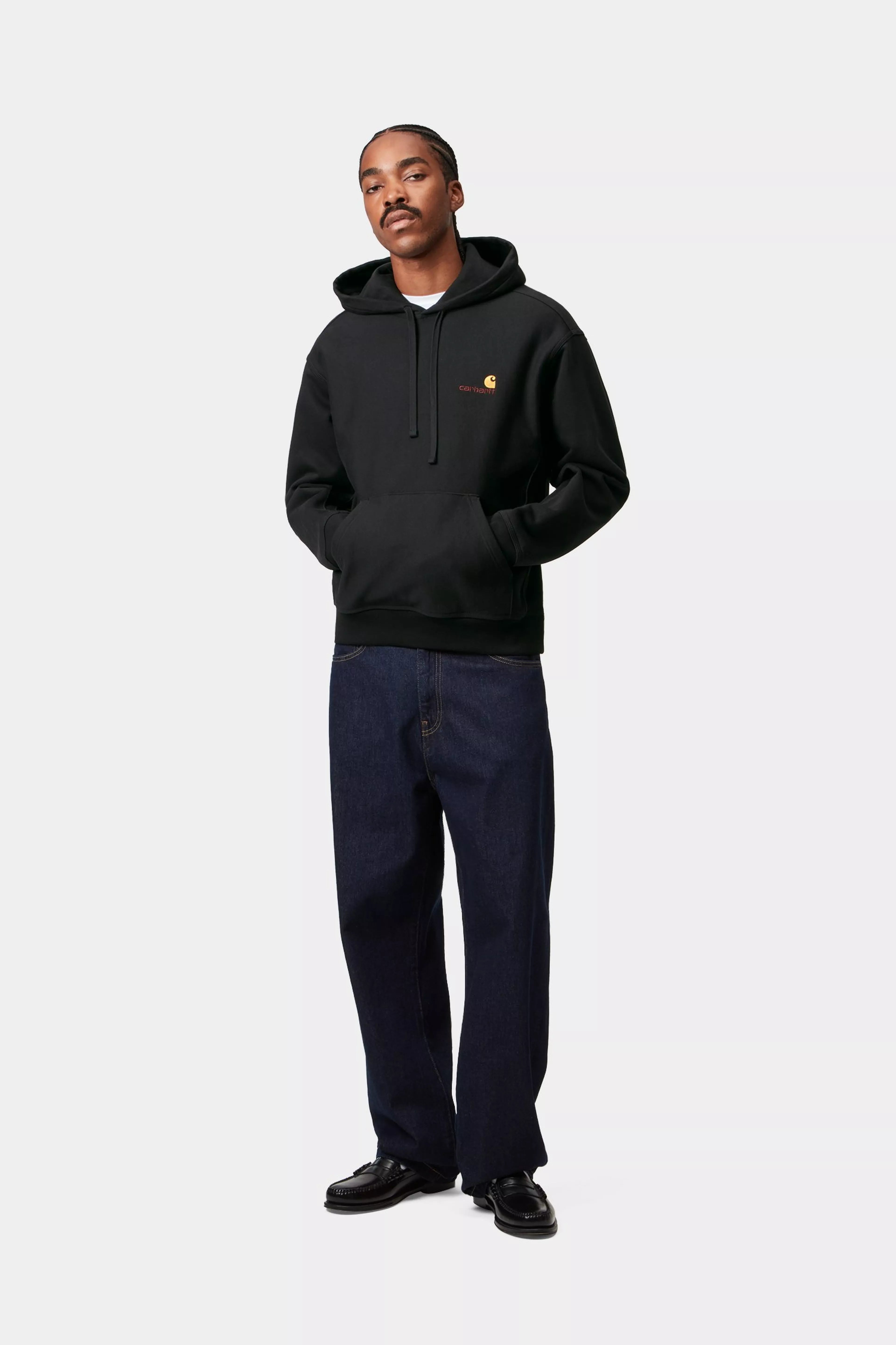 Hooded American Script Sweat - Black