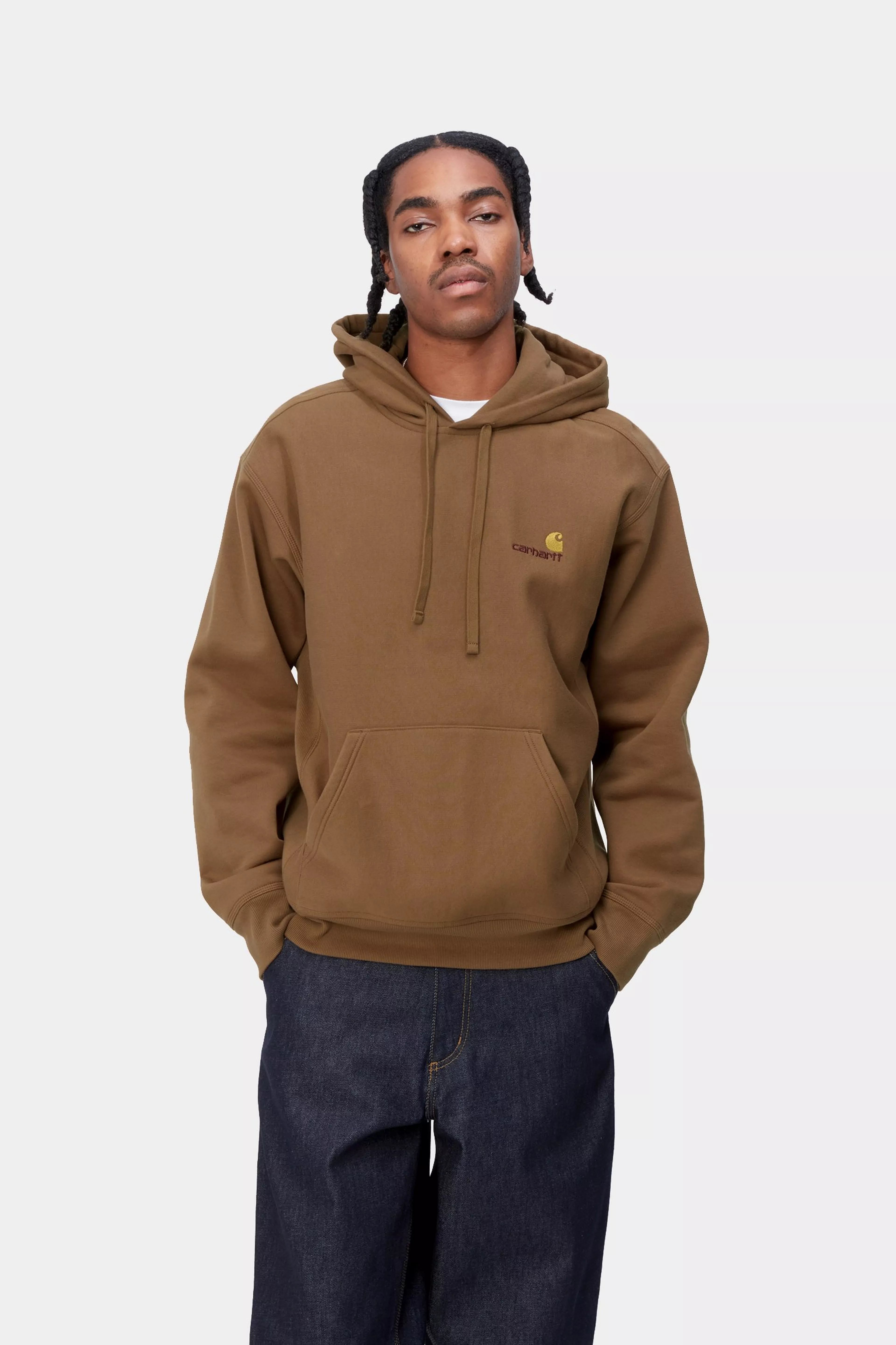 HOODED AMERICAN SCRIPT SWEAT - Hamilton Brown