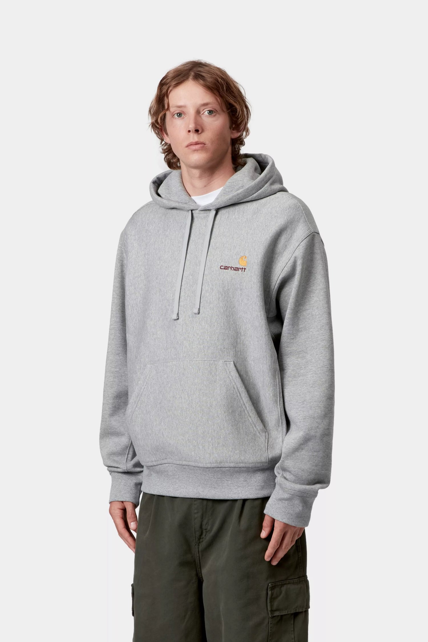 Hooded American Script Sweat - Grey Heather