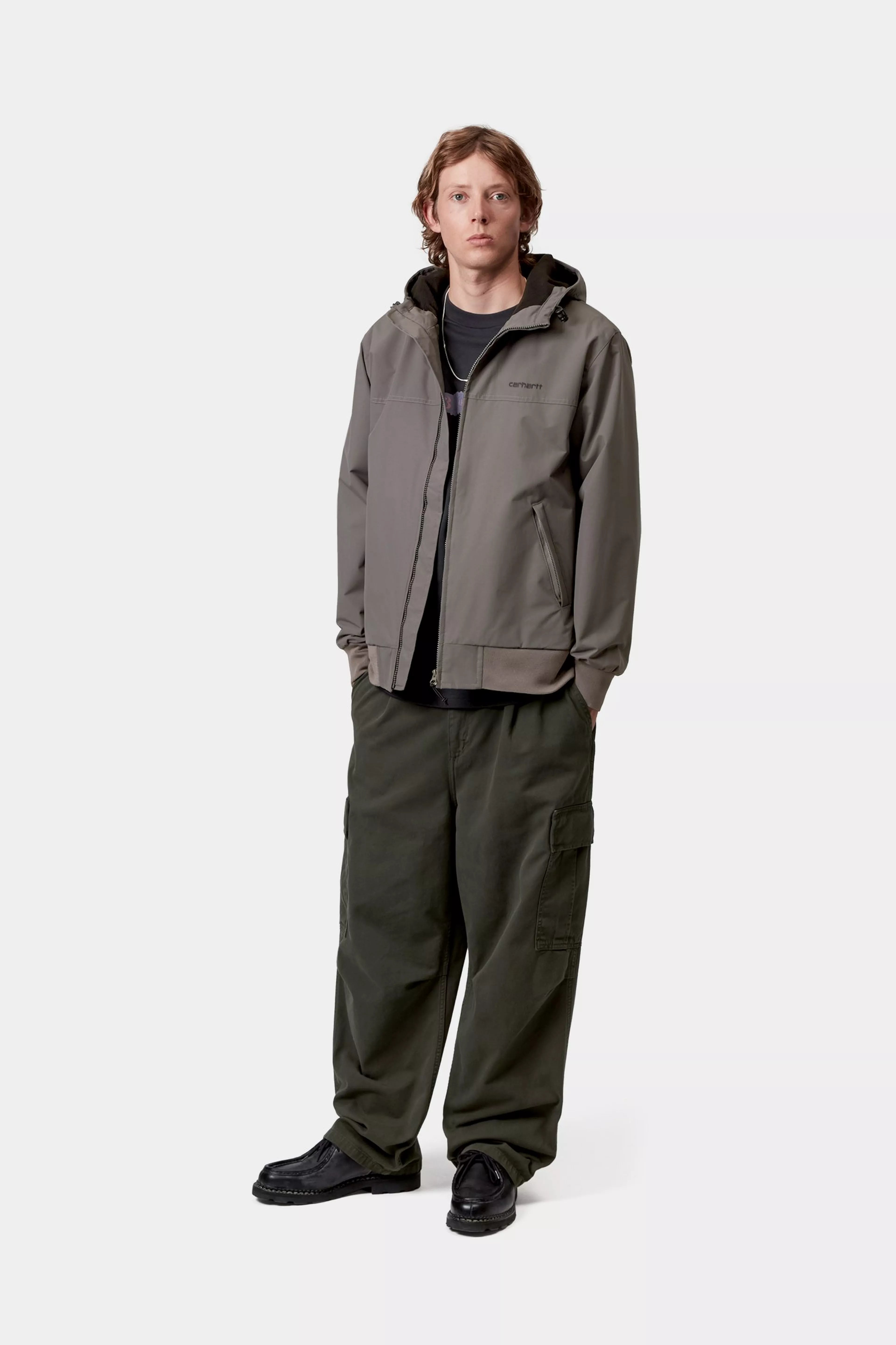 HOODED SAIL JACKET - Porphyry / Black