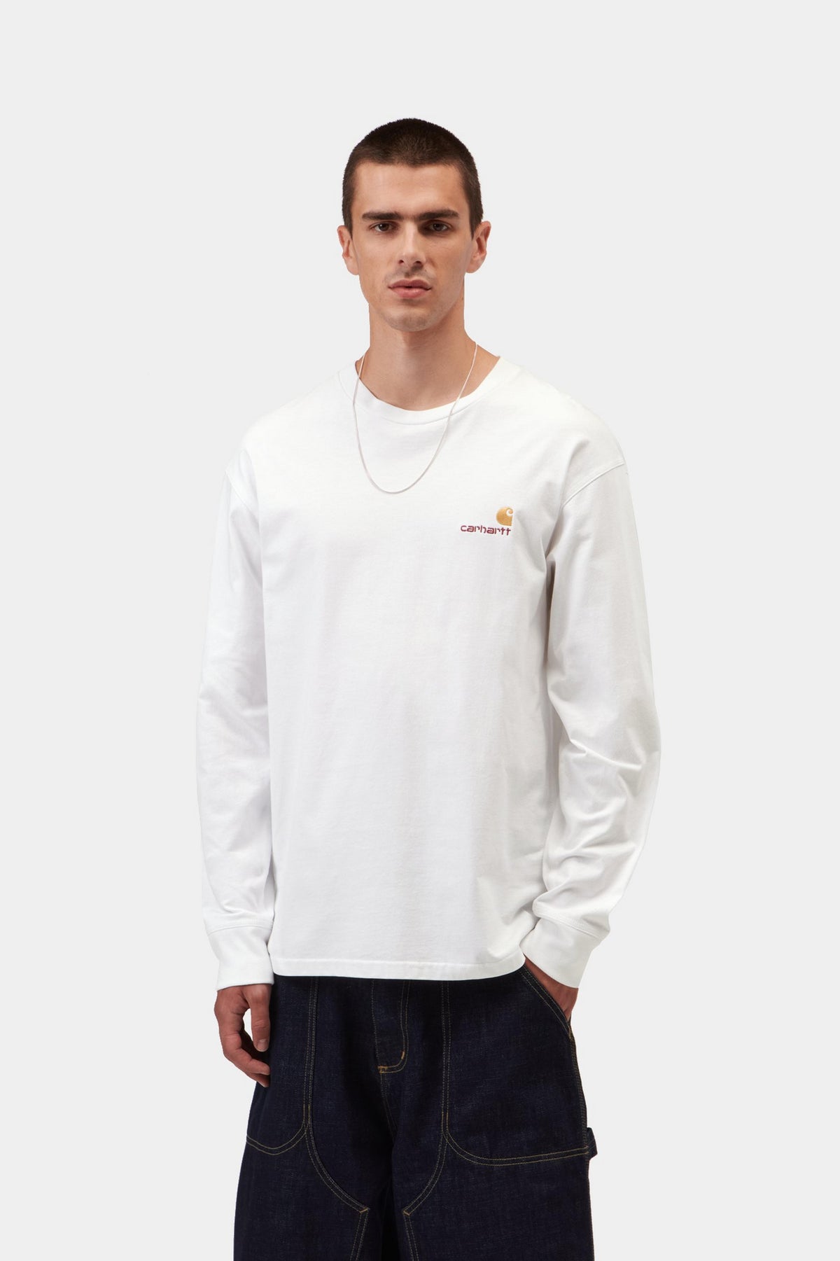 L/S American Script T-Shirt - White