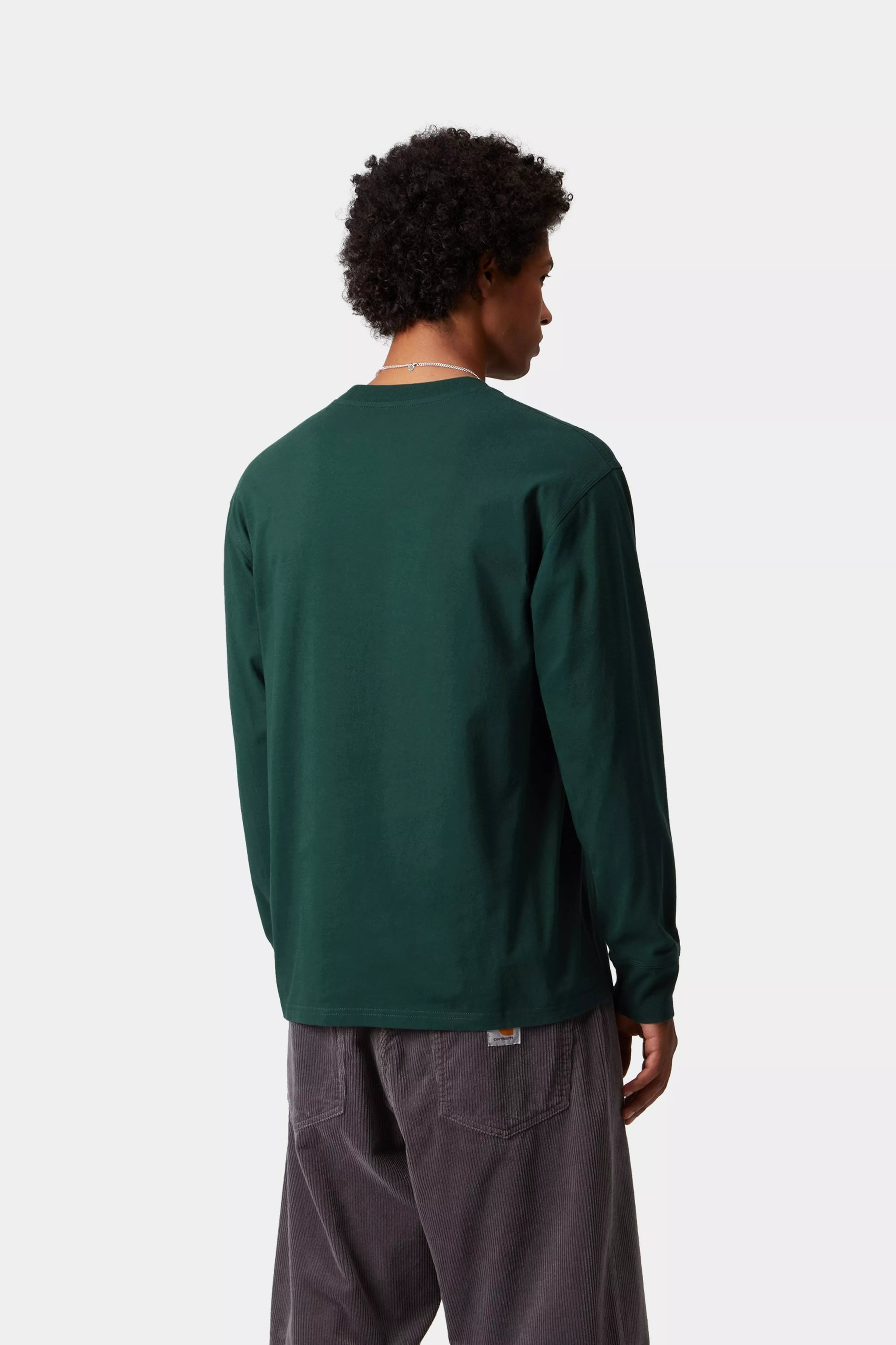 L/S AMERICAN SCRIPT T-SHIRT - Dark Fir