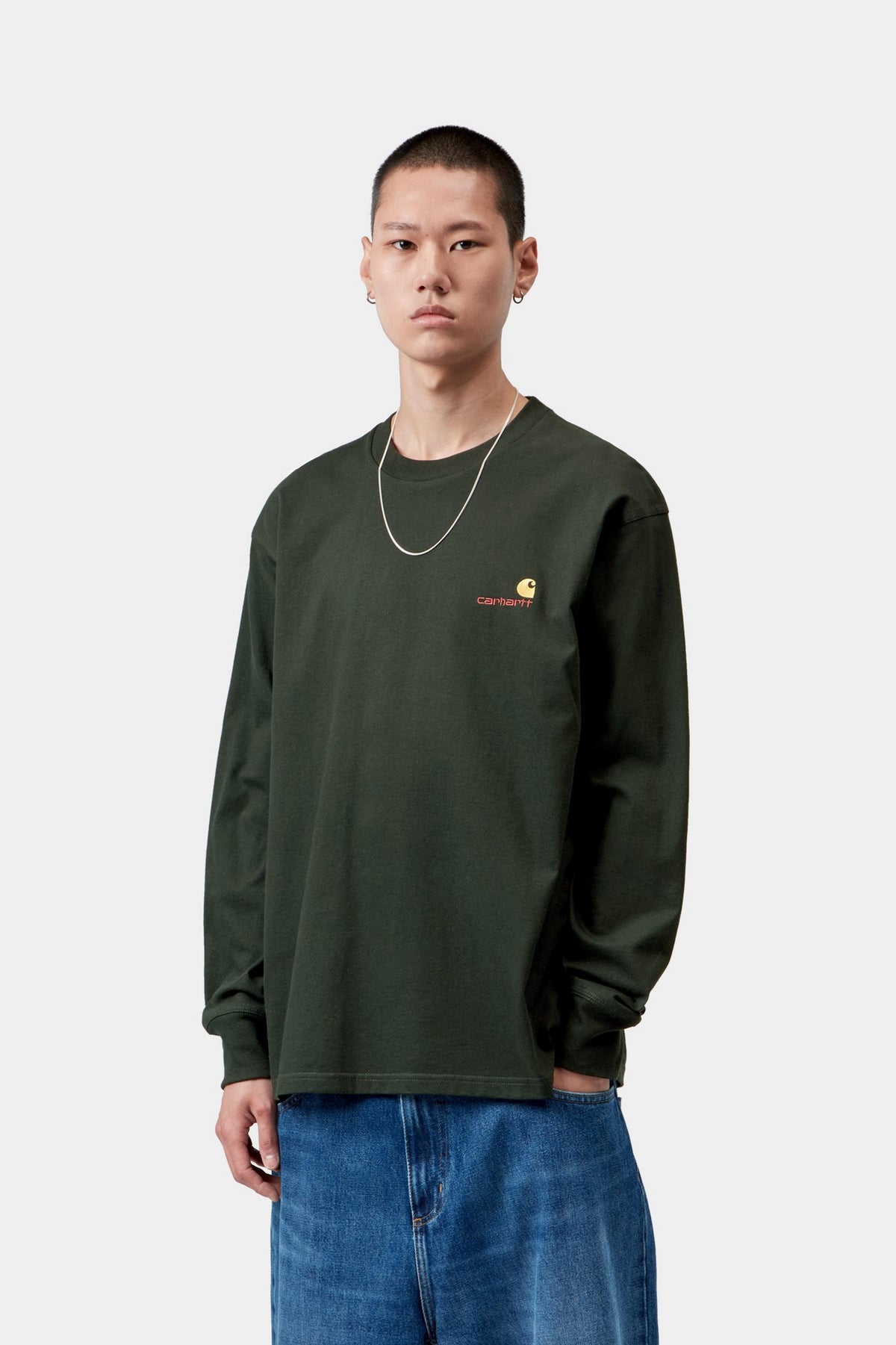 L/S American Script T-Shirt - Raven