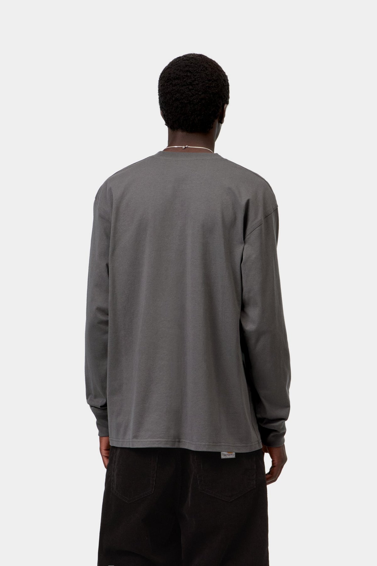 L/S American Script T-Shirt - Graphite