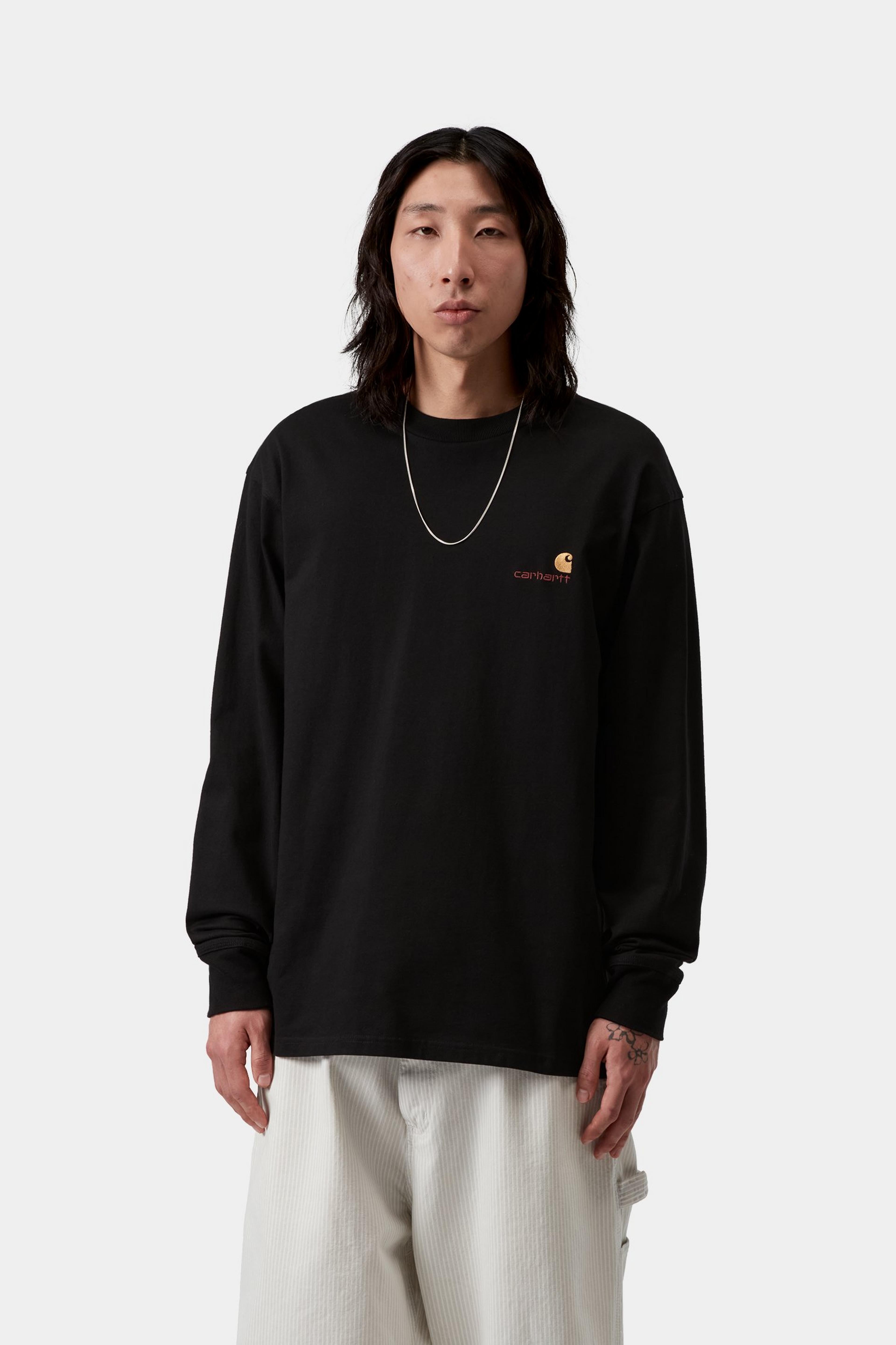 L/S American Script T-Shirt - Black