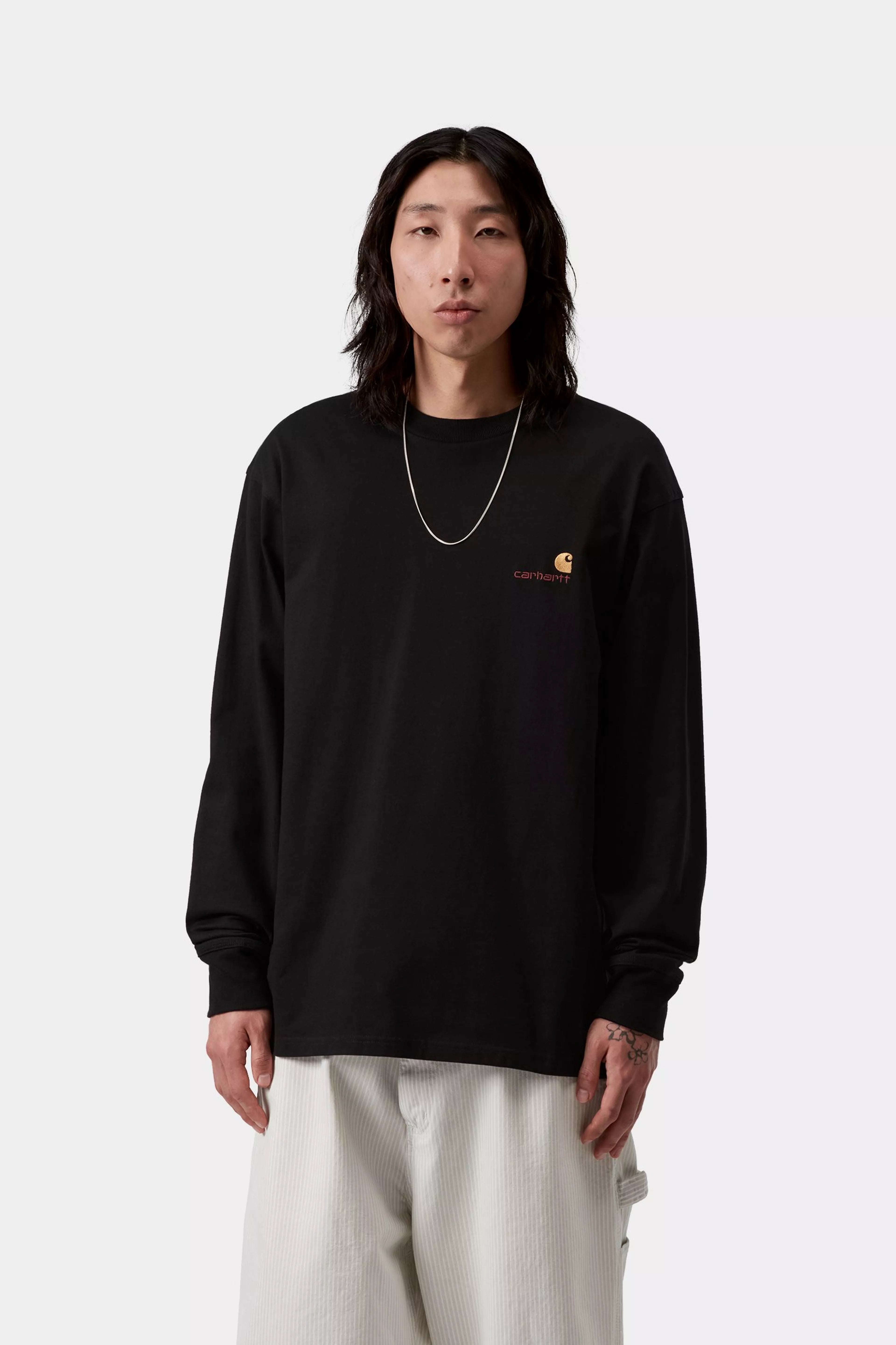 L/S American Script T-Shirt - Black