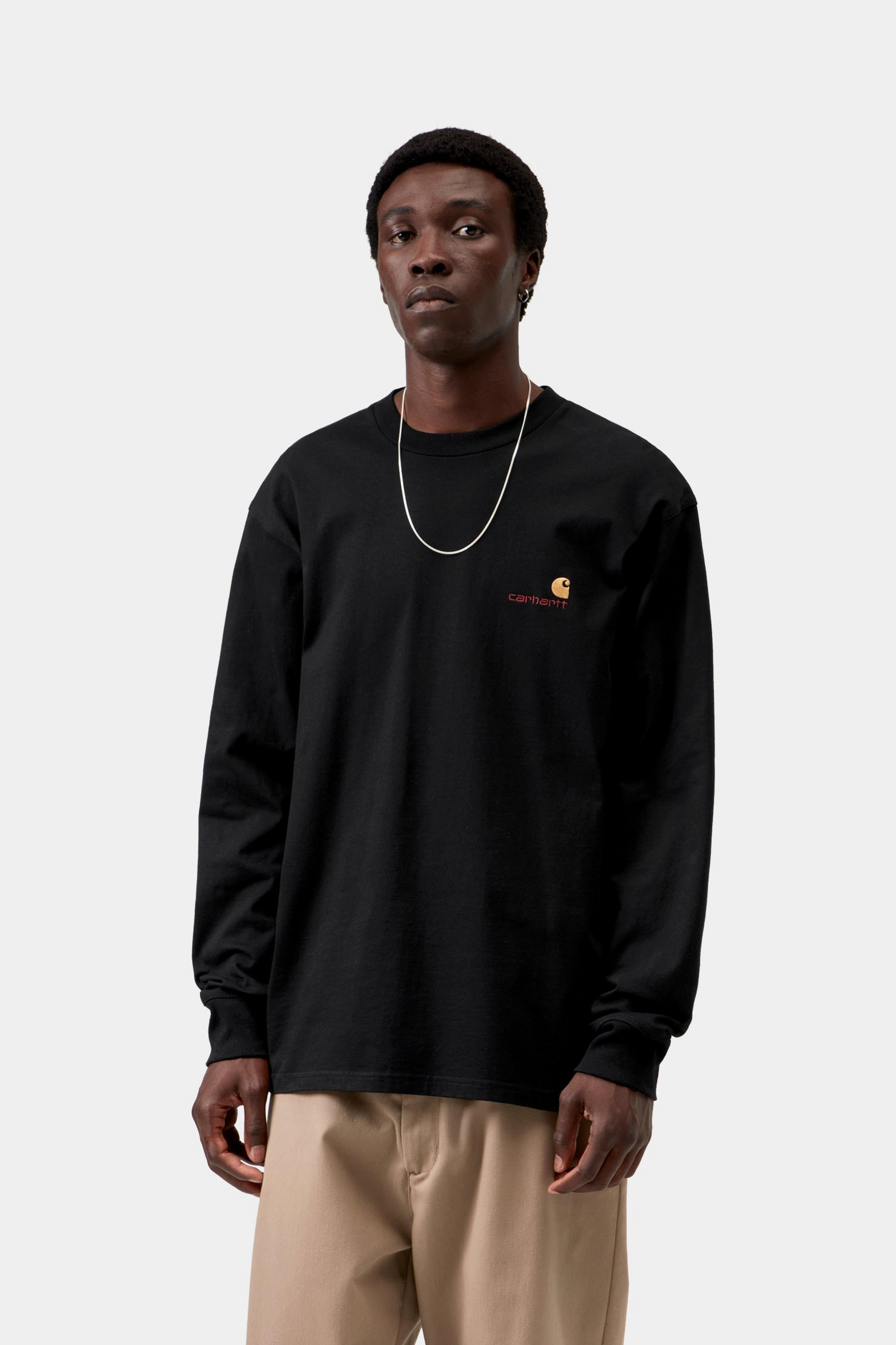 L/S American Script T-Shirt - Black
