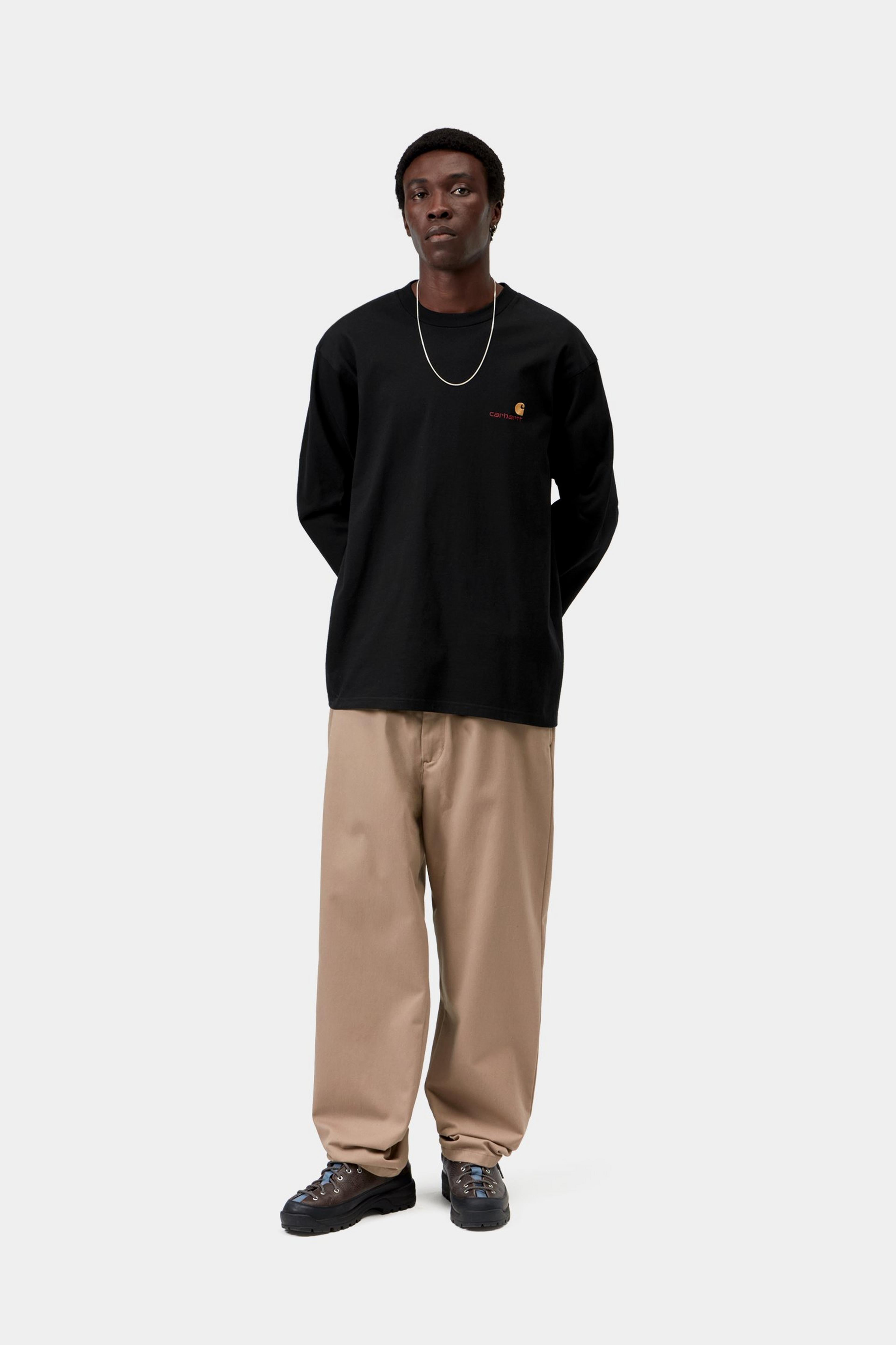 L/S American Script T-Shirt - Black