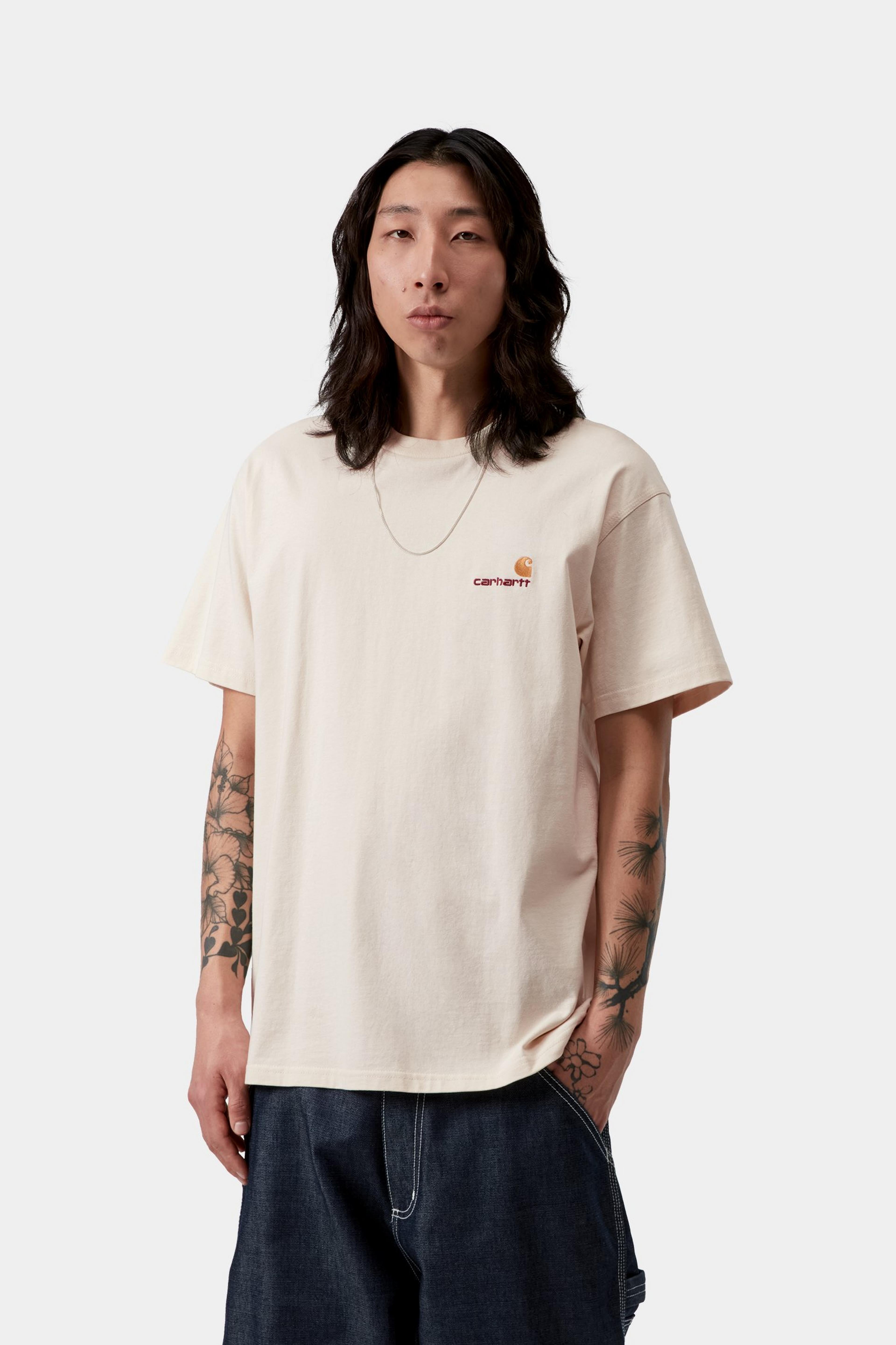 S/S American Script T-Shirt - Natural