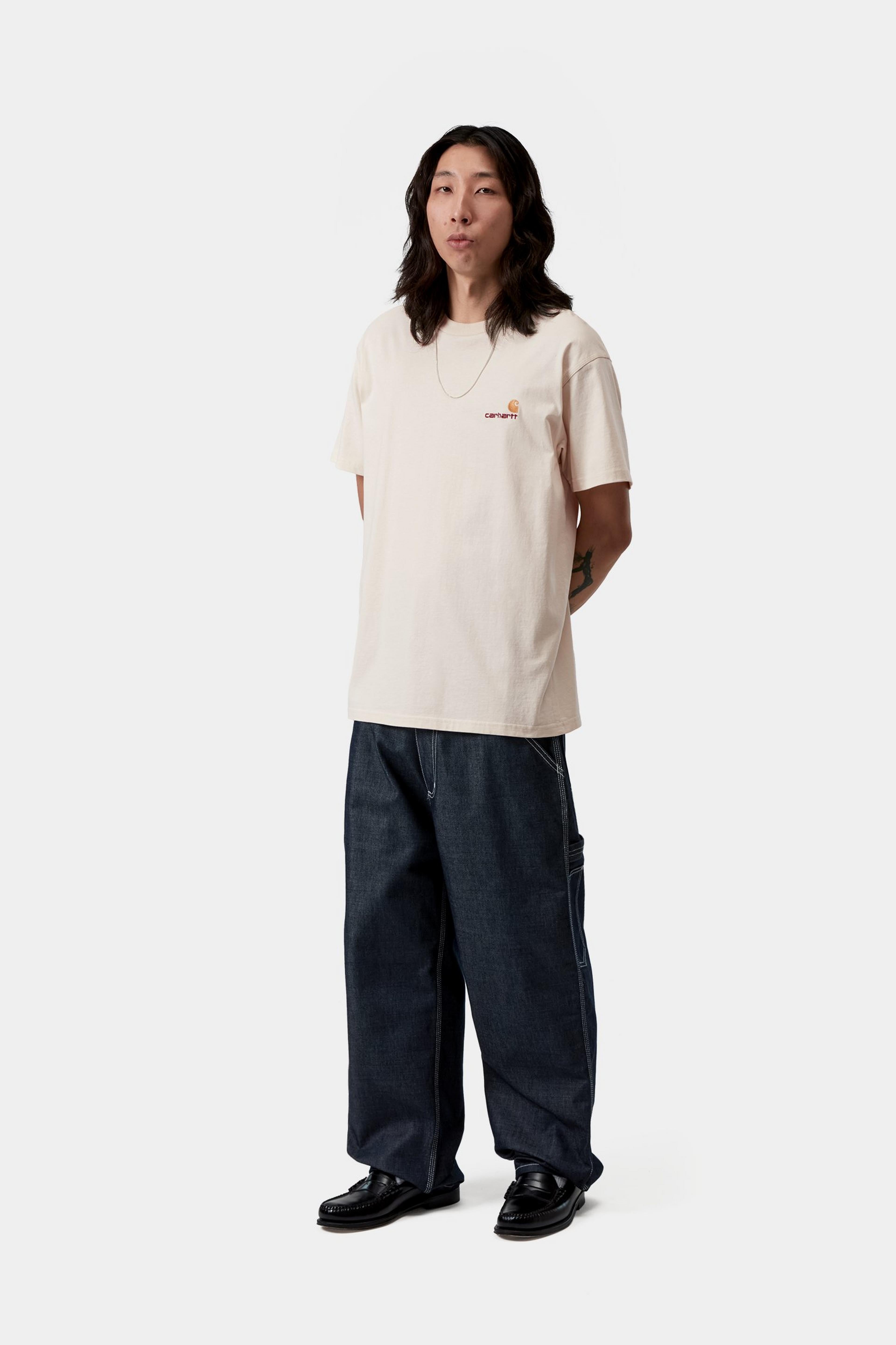 S/S American Script T-Shirt - Natural