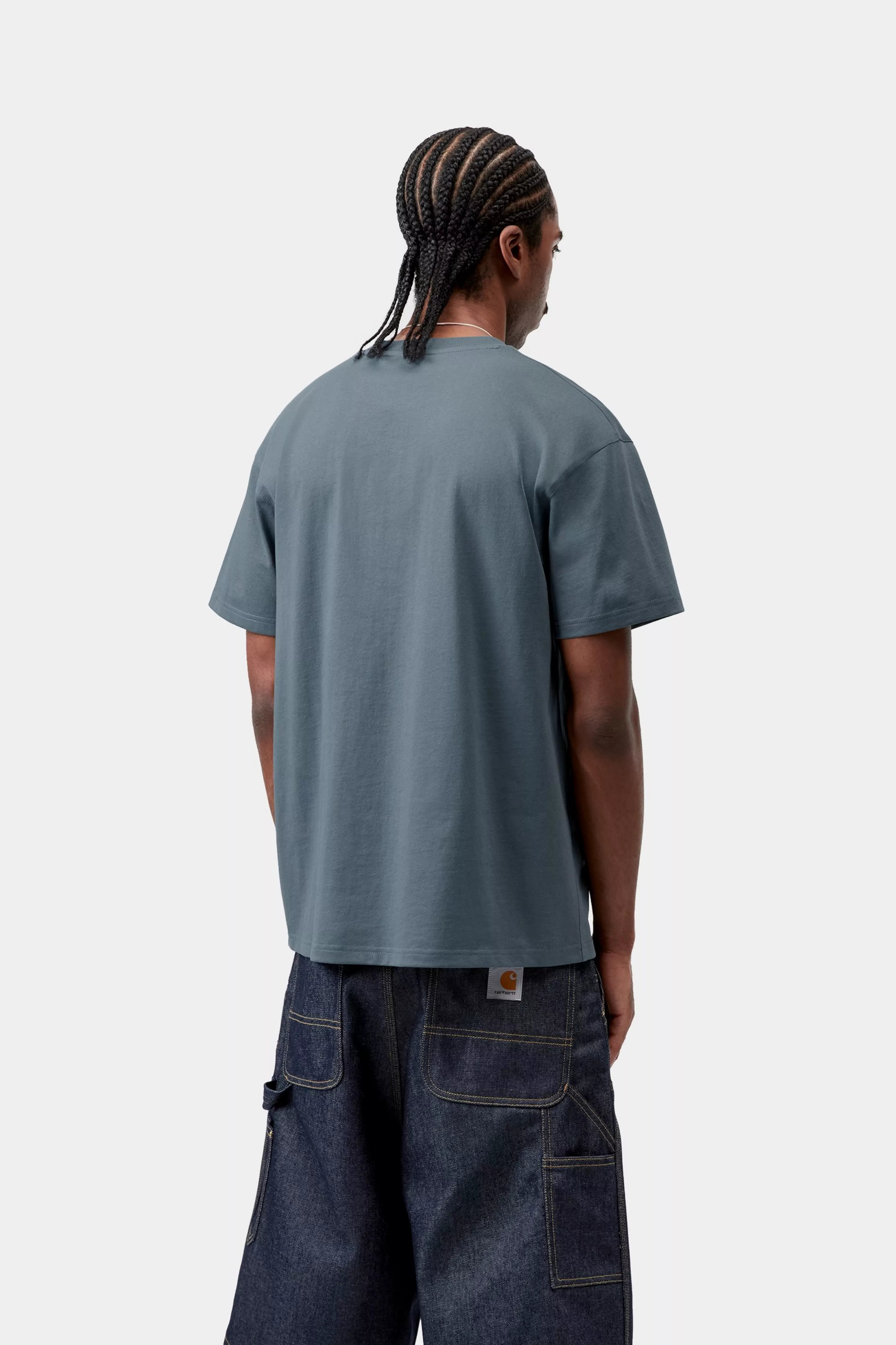 S/S American Script T-Shirt - Office Blue