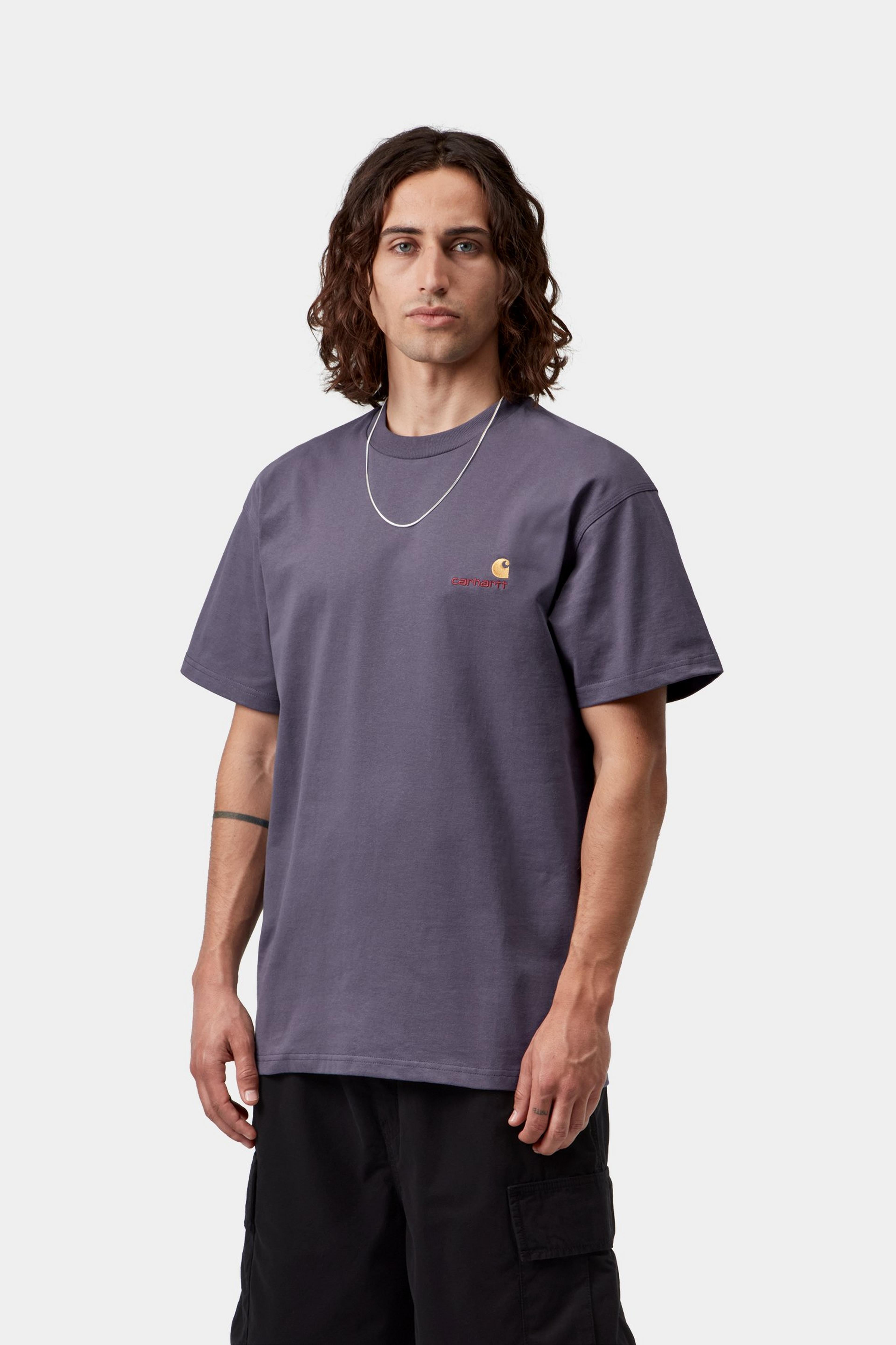 S/S American Script T-Shirt - Shady Purple