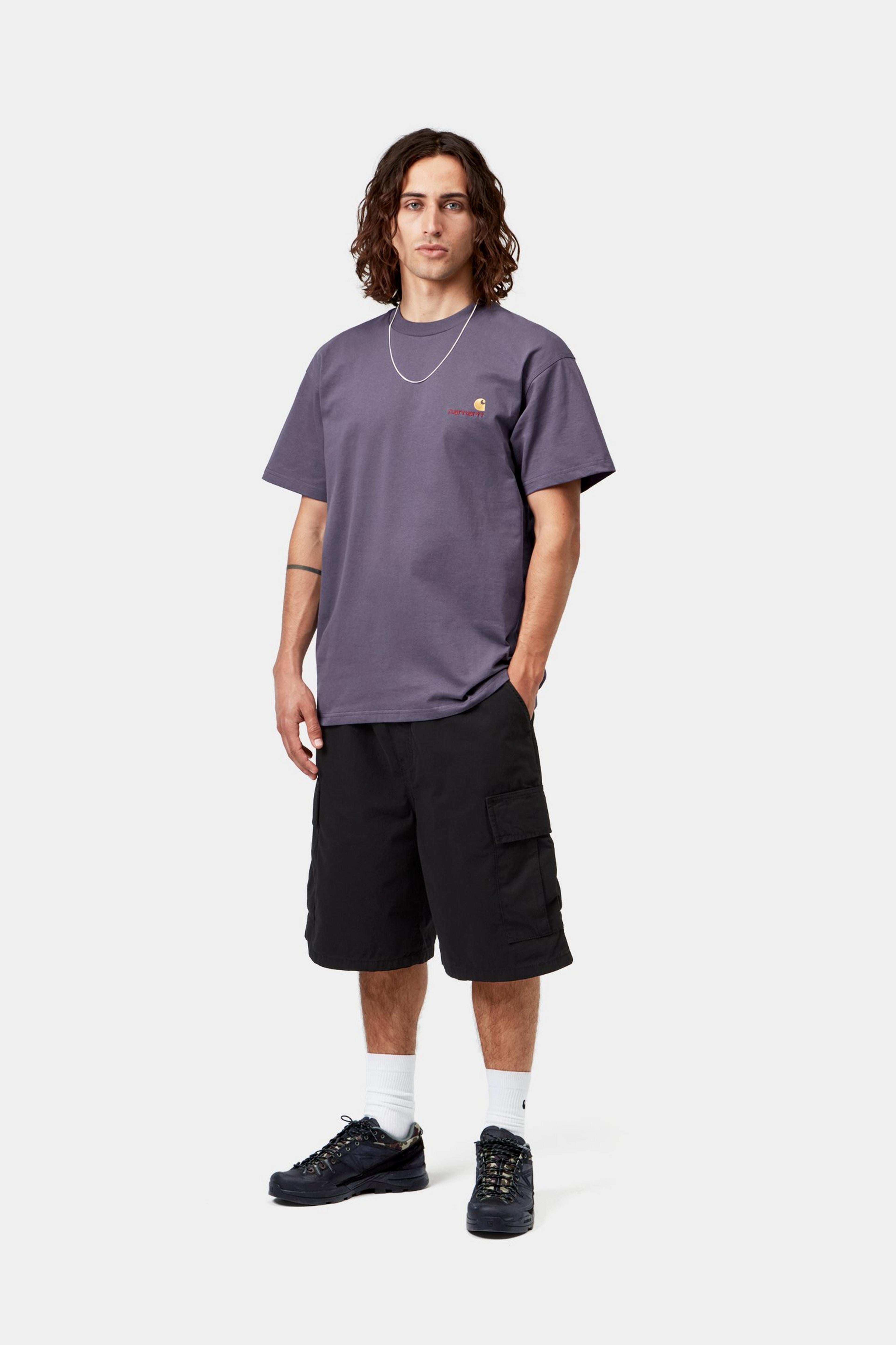 S/S American Script T-Shirt - Shady Purple