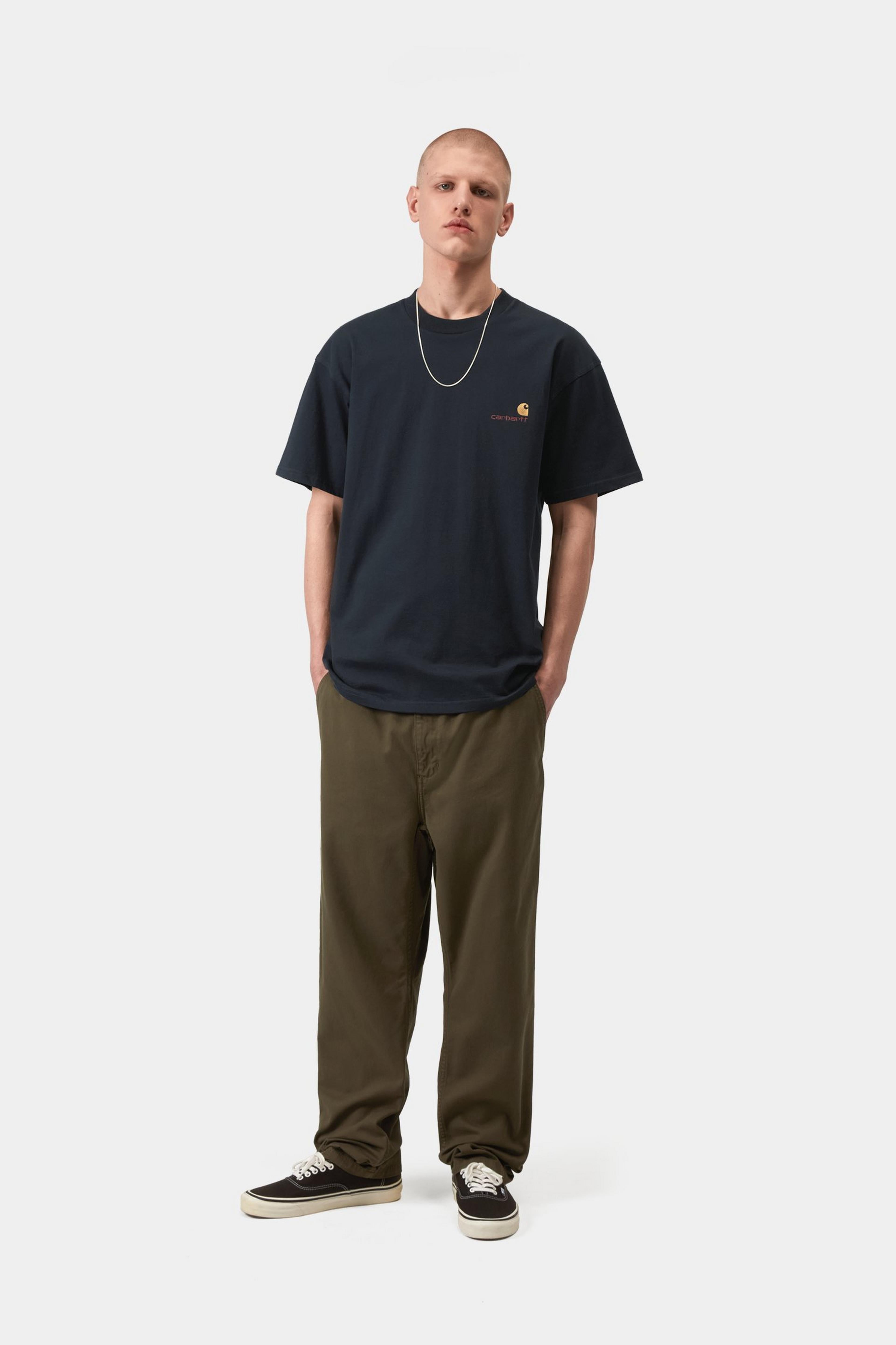 S/S American Script T-Shirt - Deep Night