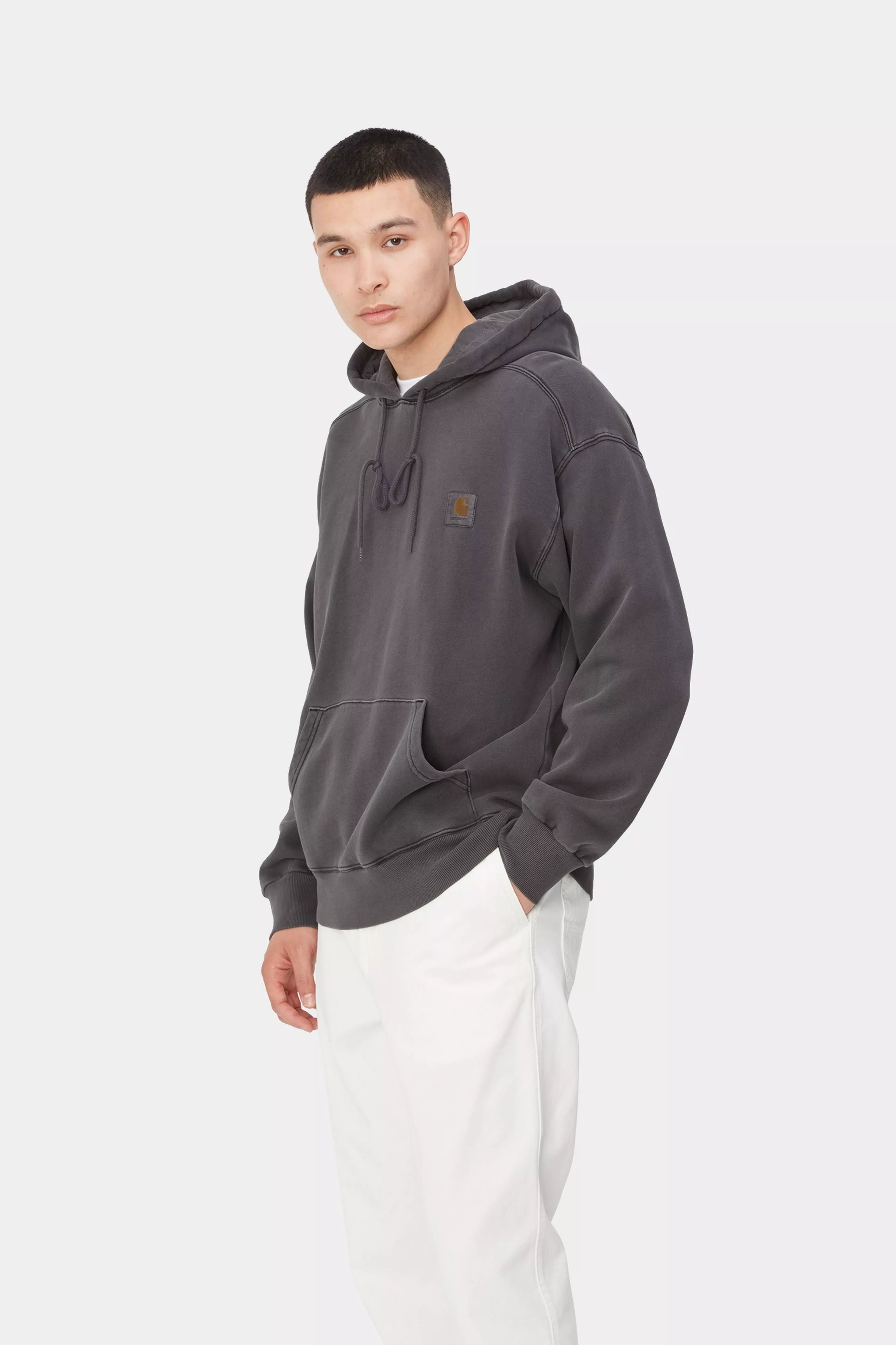 Hooded Nelson Sweat - Black (garment dyed)
